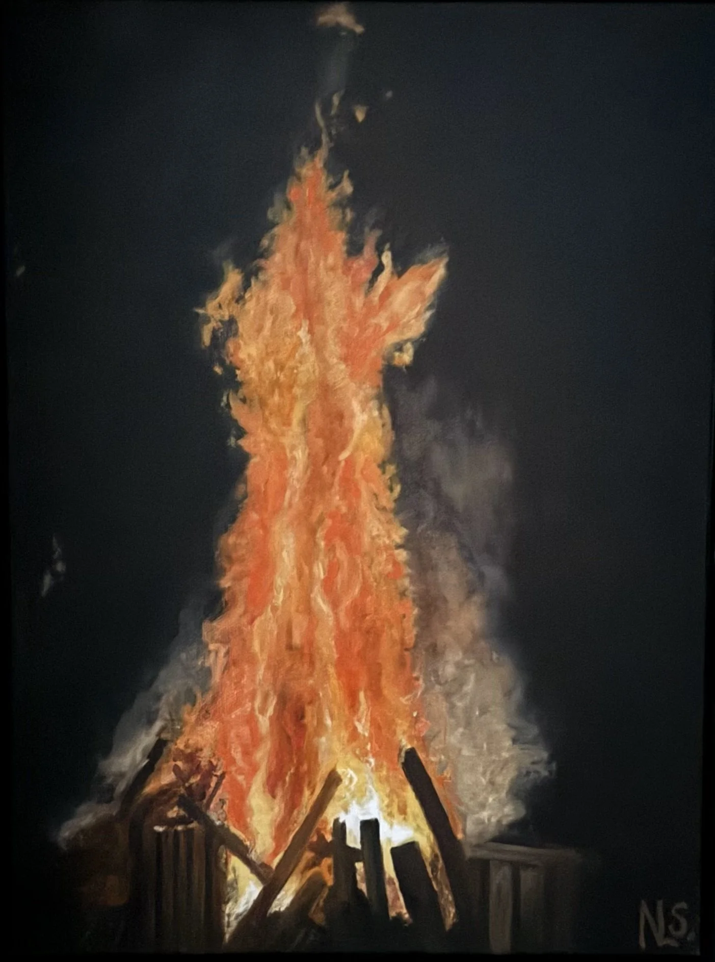 The Flames Breath - 30 X 41cm + Frame -$750