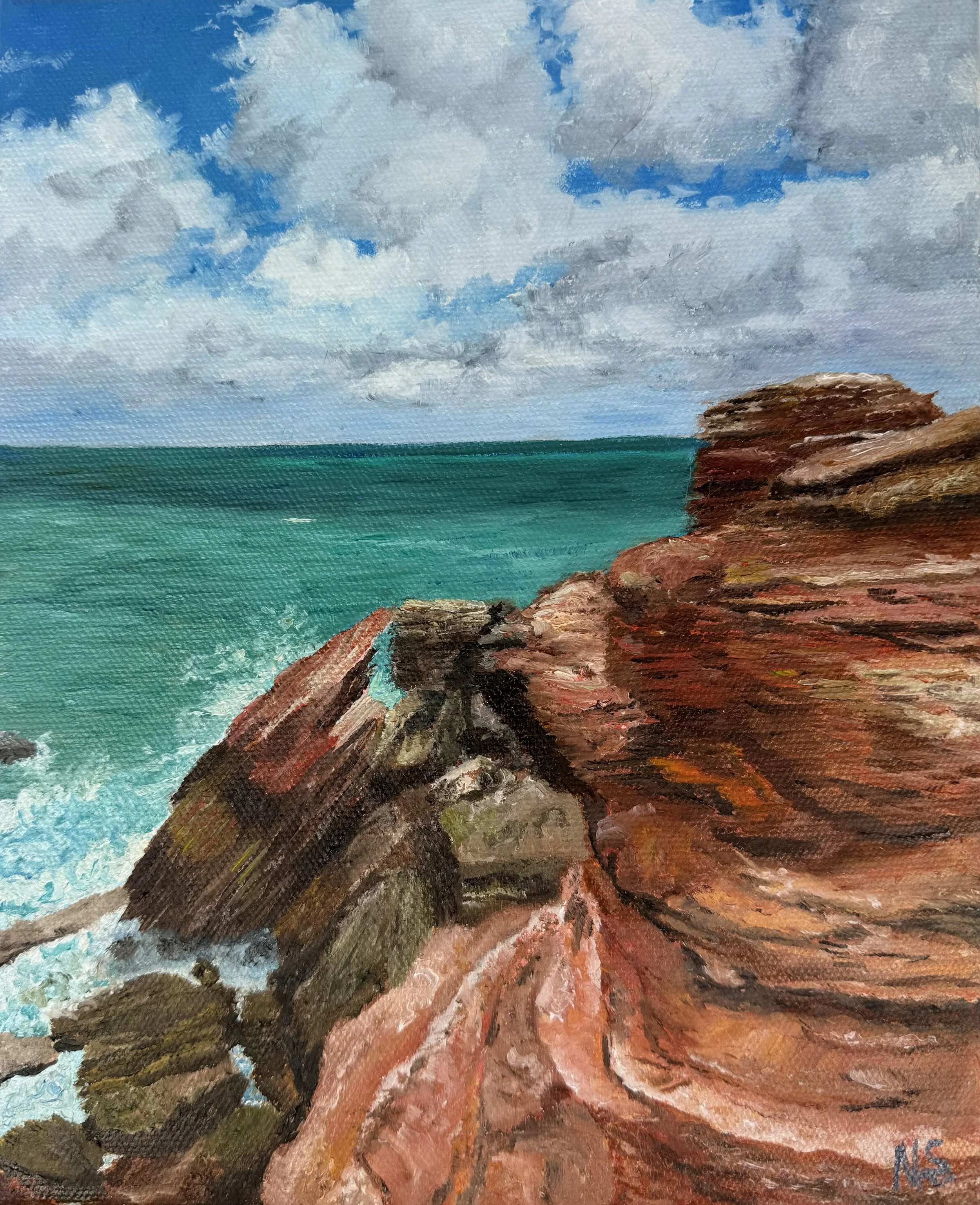 Red Steps to the Sky - 20 X 25cm + Frame - $279