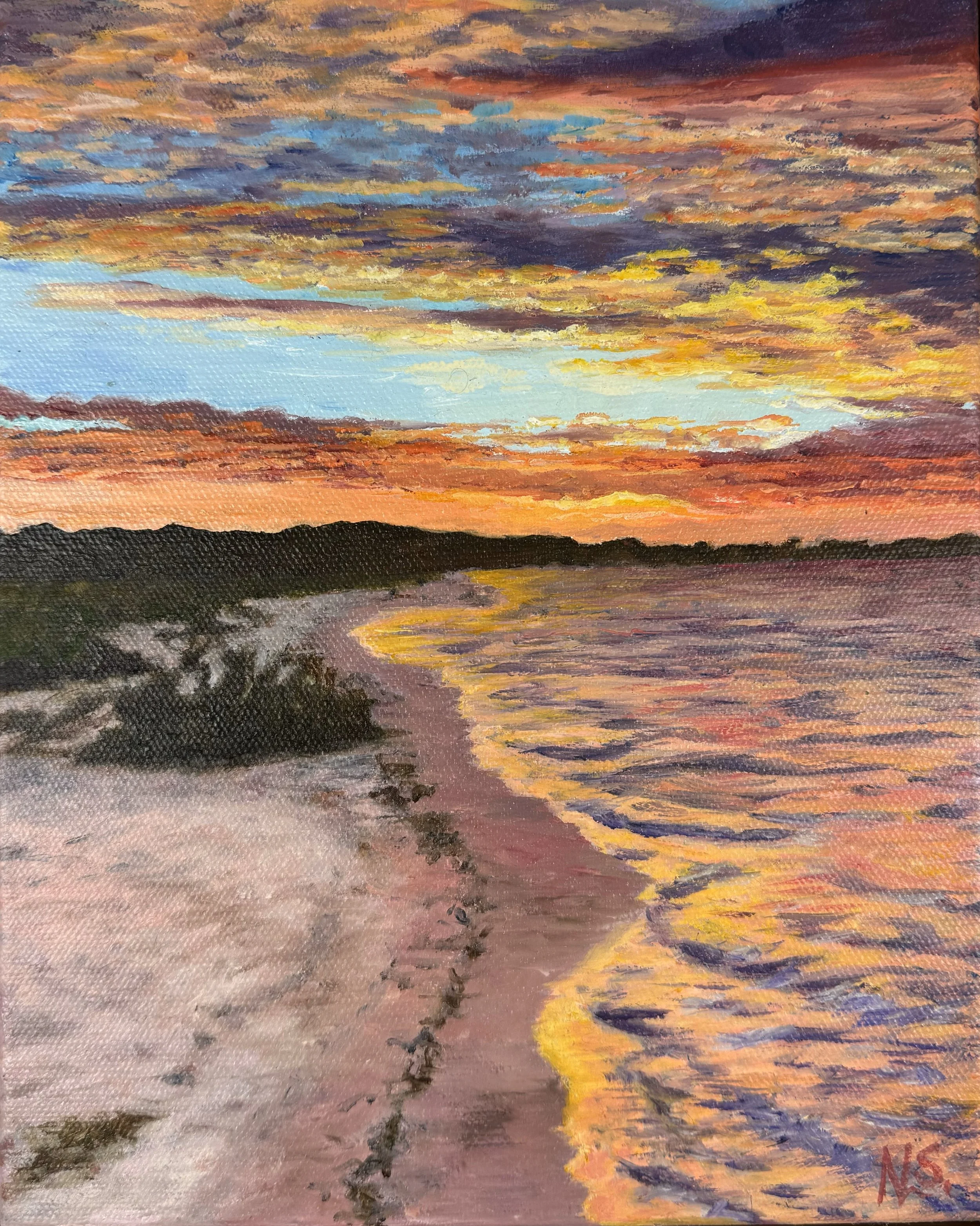 Orange Peel Skies - 20 X 25cm + Frame - $279