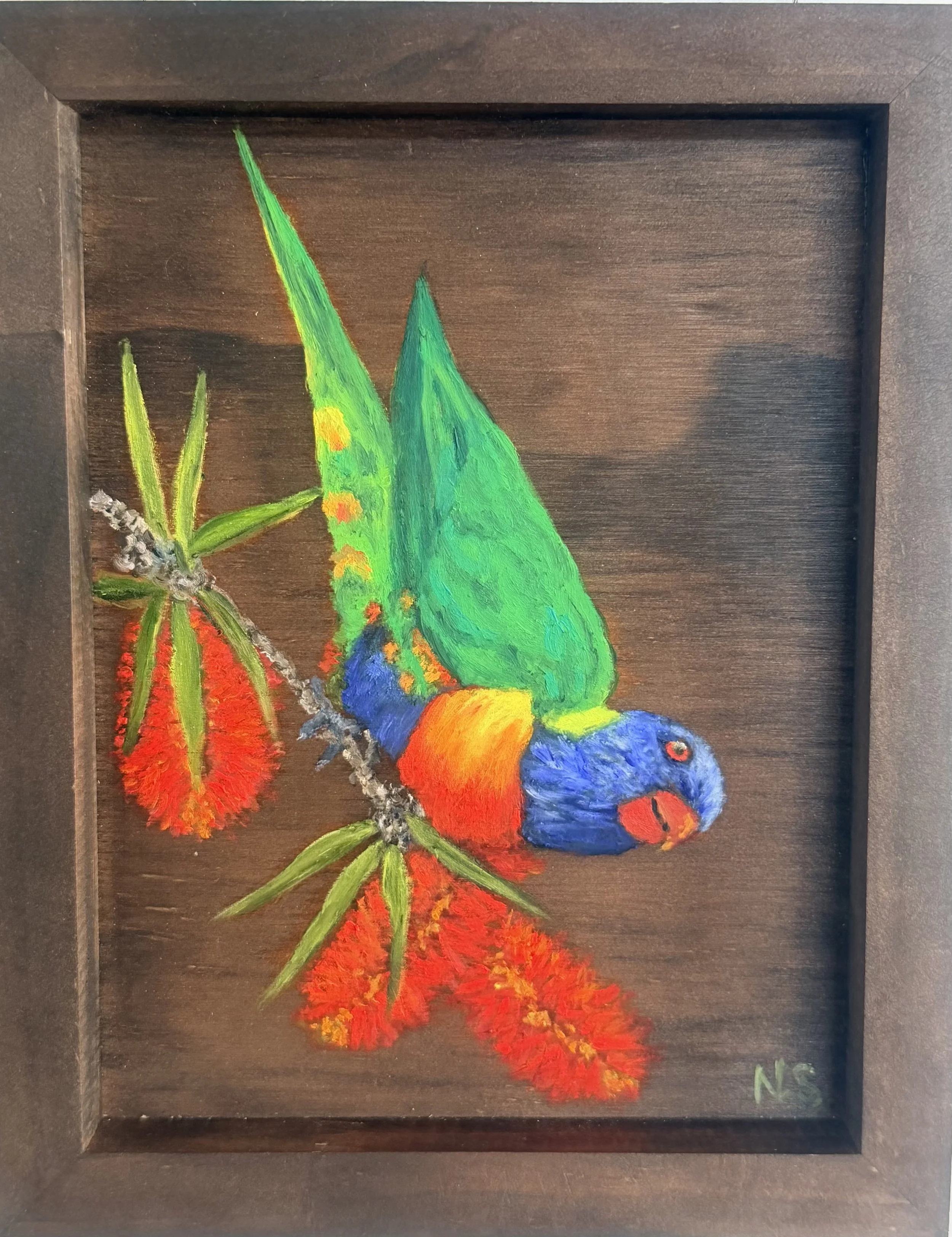 Bottlebrush Delight - 20x25cm 
Wooden board $120