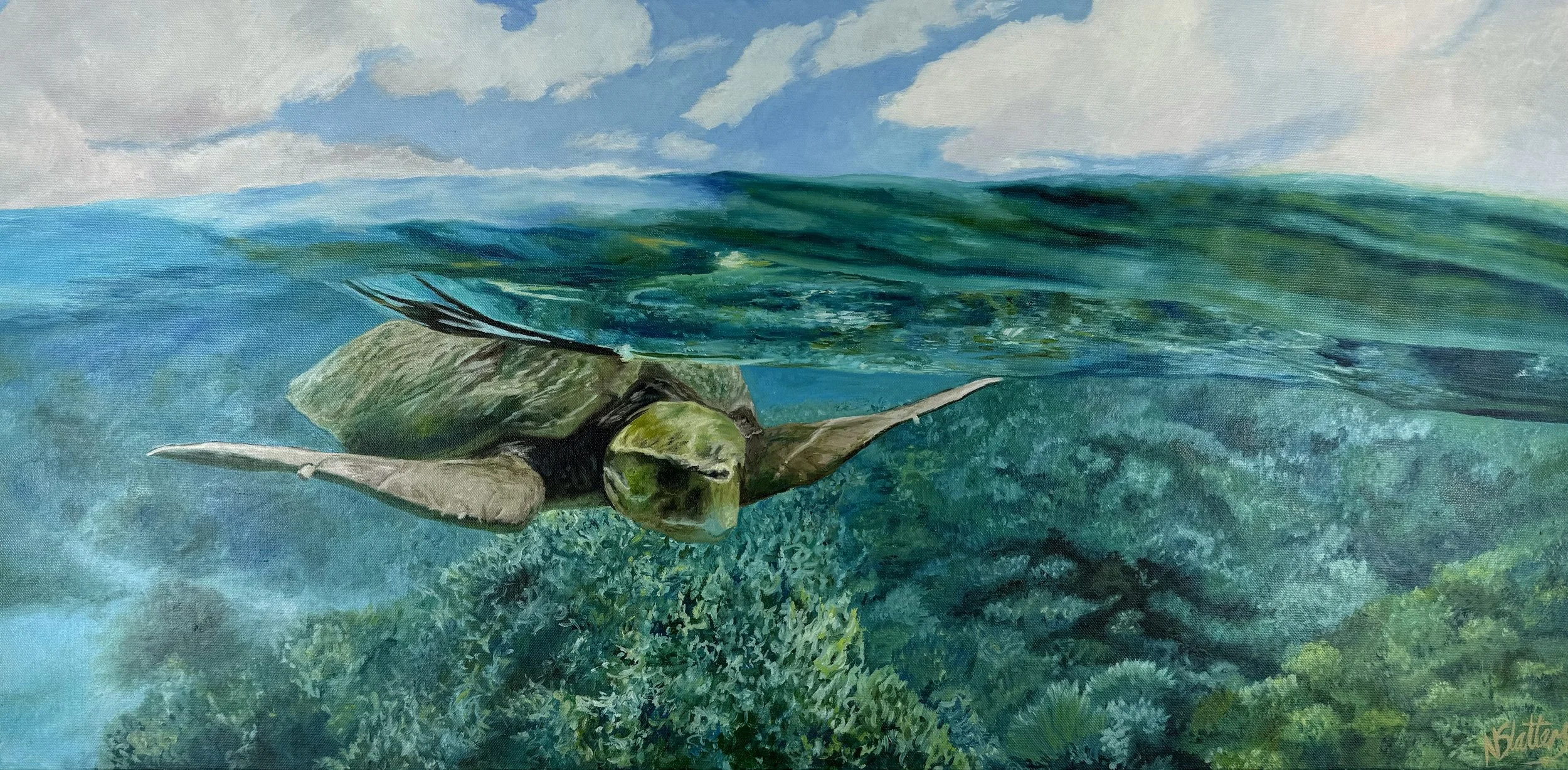 The Ladies Turtle - 91 X 45cm -SOLD