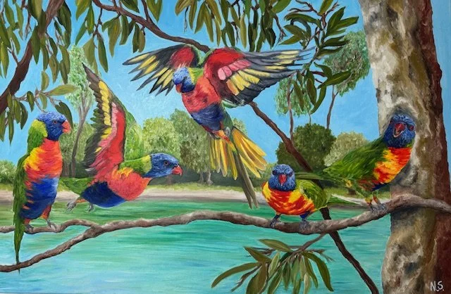 "I was here first" - 91x60x3.5cm + Frame - SOLD