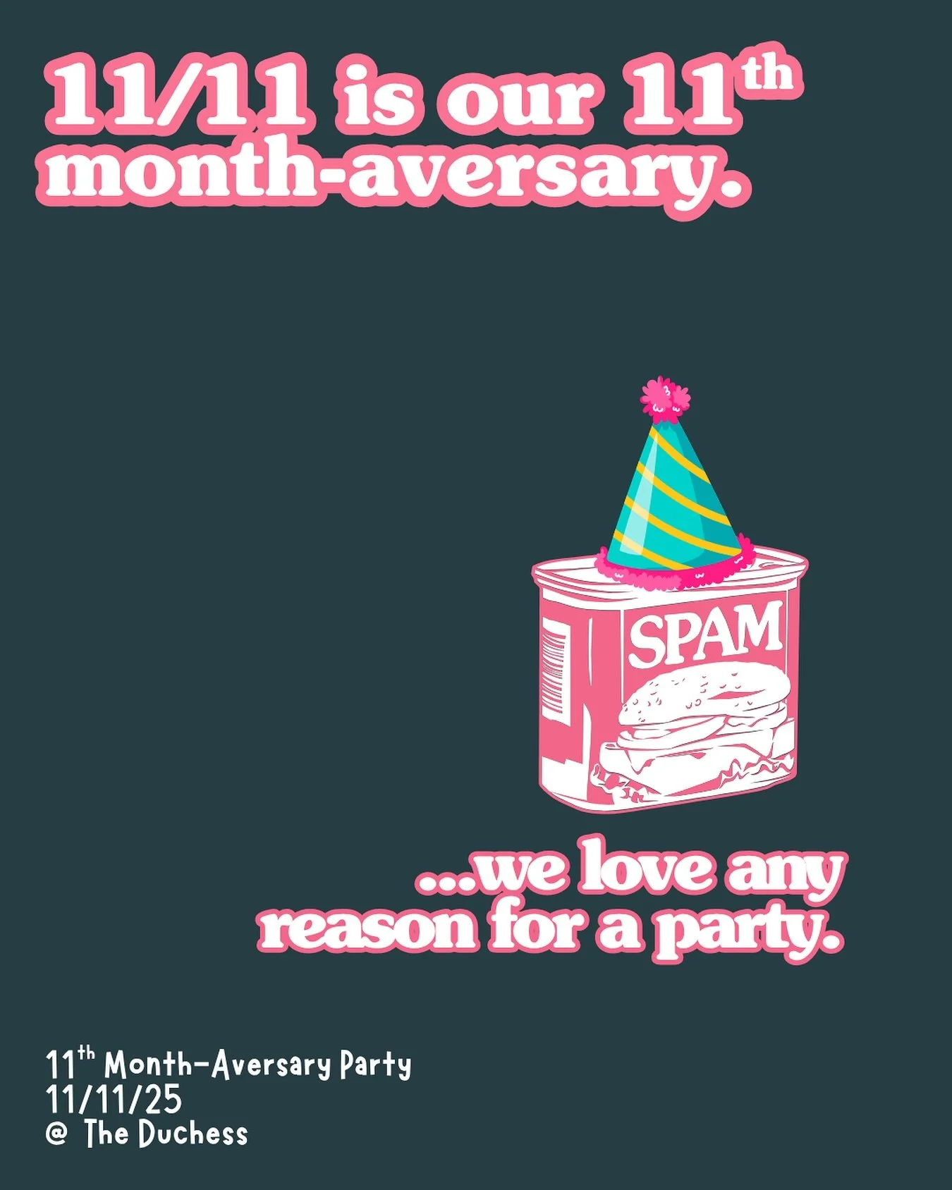 After a quick perusal of our calendar, we realized, to our delight, that our 11th month-aversary is in fact on November 11th&mdash;that&rsquo;s right, 11 months of The Duchess on 11/11. And if that&rsquo;s not a reason for a party, we don&rsquo;t kno