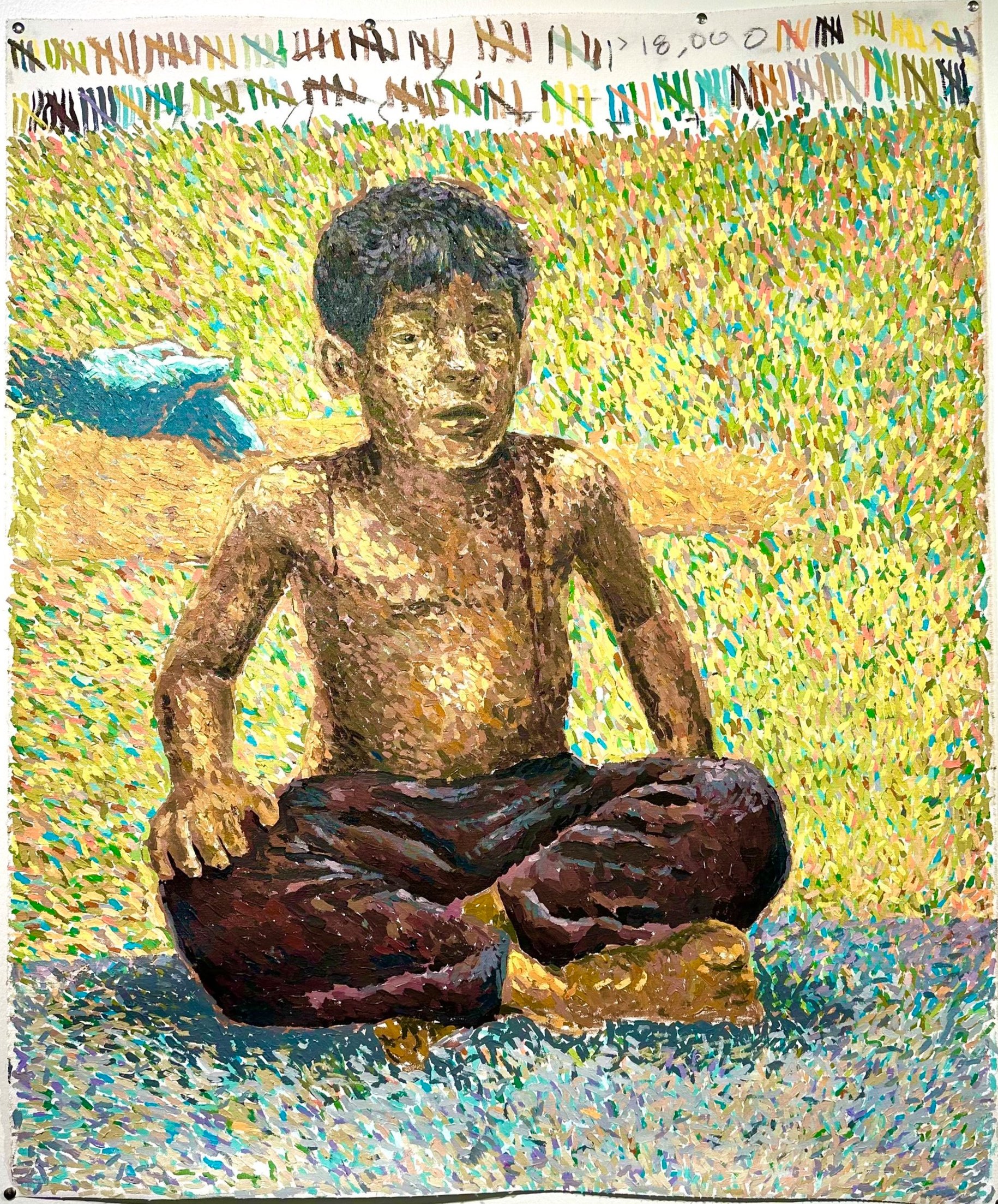 One brush stroke for every child murdered by the Israeli military - Myron Laban