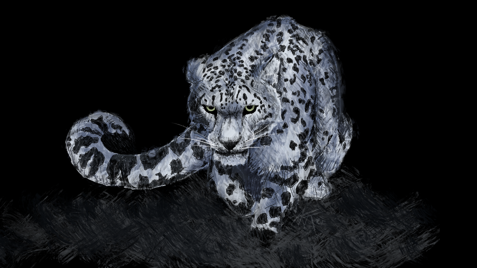 Digital Painting - Snow Leopard