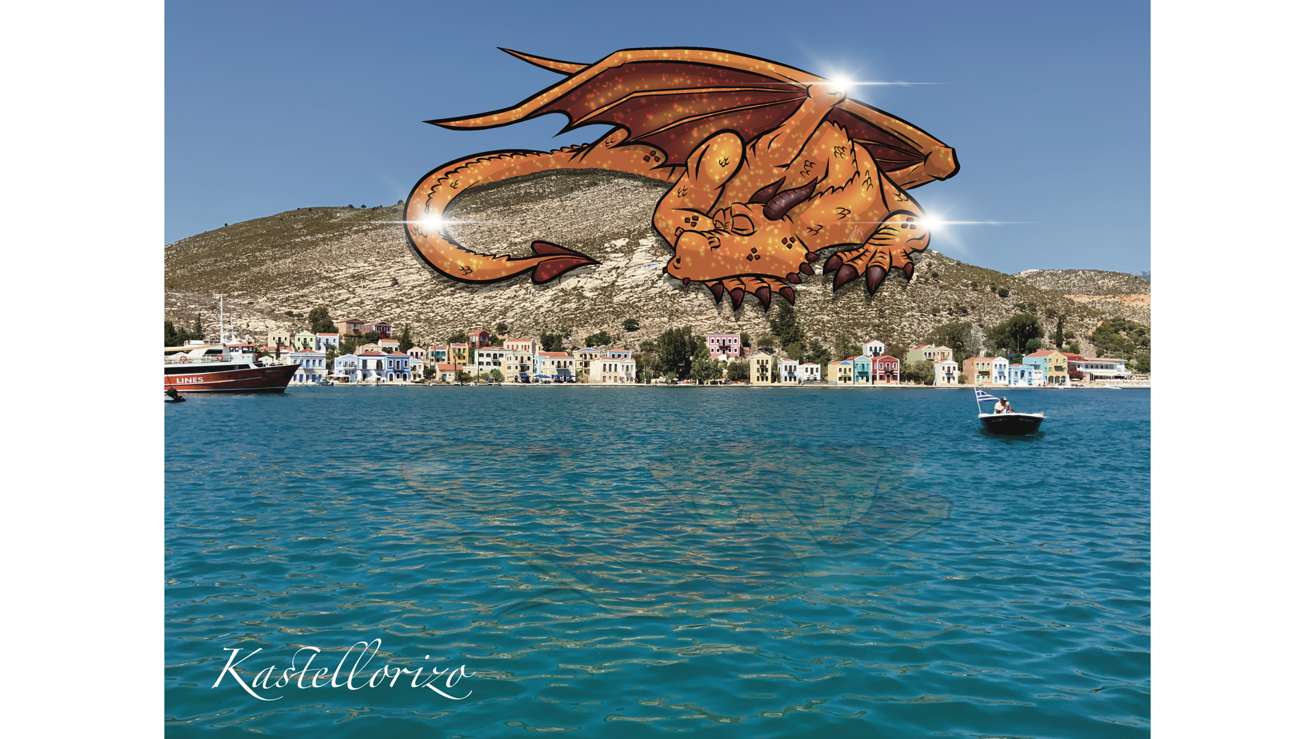 mixed media, poster, pop culture, dragon, illustration
