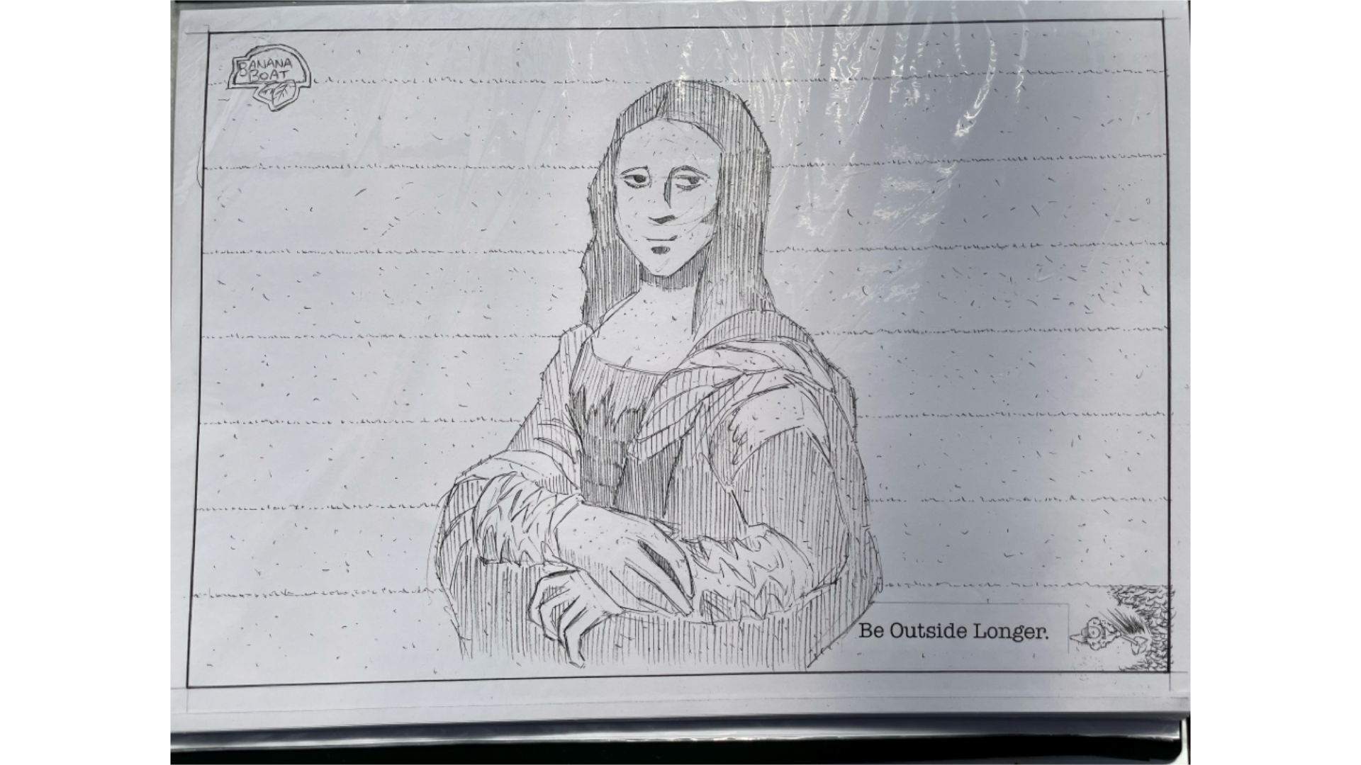 Pencil - Mona Lisa - An unused mock-up for a 'Banana Boat' print ad