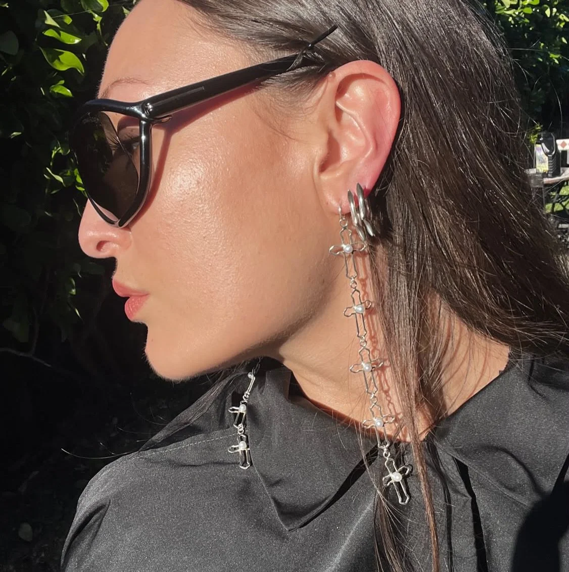 @emmajing_  wearing Martyr drop earrings and Ghost rider hoops. The ultimate stack.
Dream trade for some incredible pieces I have always wanted from Emma 🥰🫶🏽