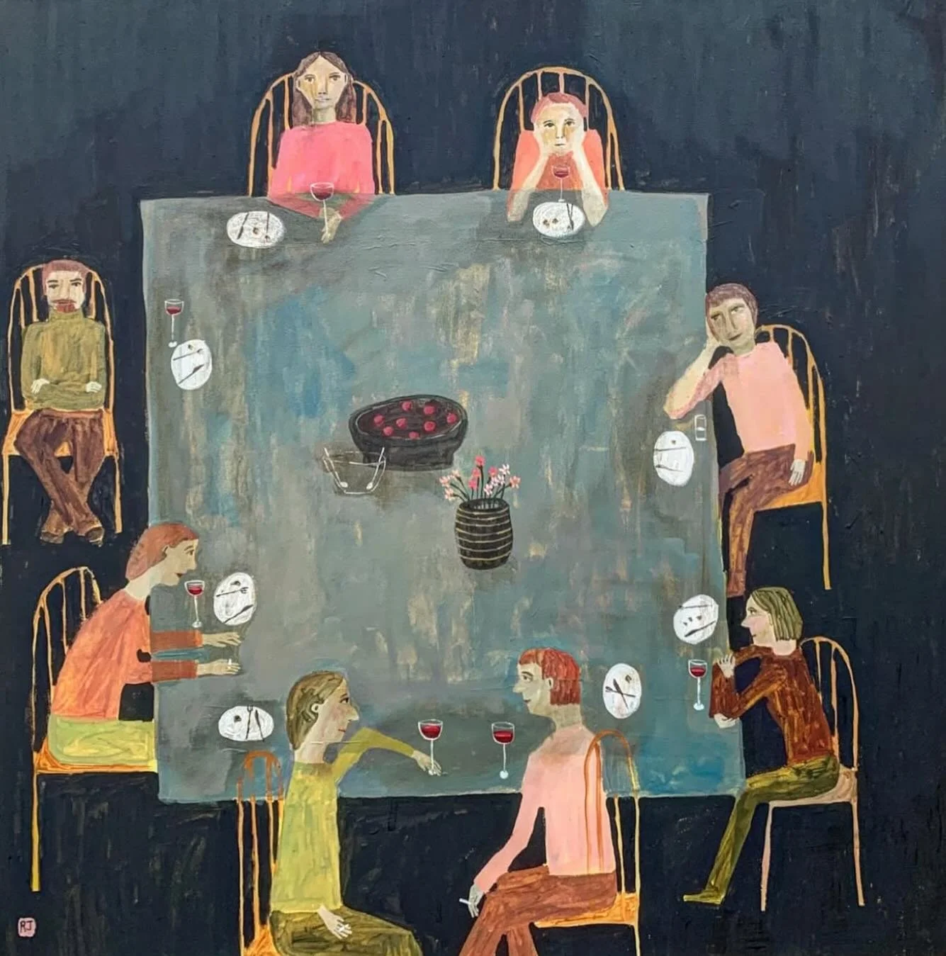 &lsquo;Party of eight&rsquo; 🖼️ 
 by Rebecca James
 @rebecca_james_paintings 

Rebecca is an emerging artist from Warrnambool, Victoria. She loves to paint people and has a genuine sense of appreciation for the wonder and mystery of humanity. Whethe