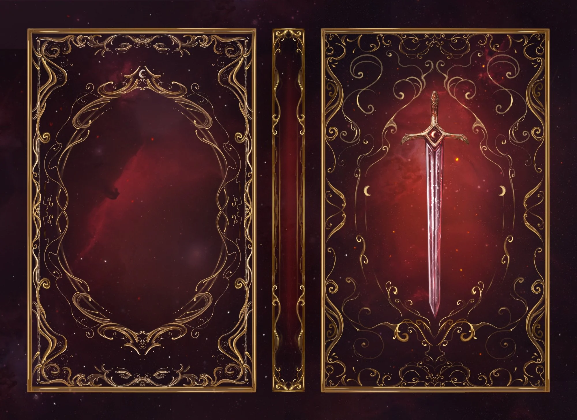 Cover illustrations done for @The Bookish Box (in collaboration with Chloe C. Peñaranda)
Here are the covers for the continuation of the Nytefall Trilogy with  Luxe Edition of The Dark Is Descending!

Thank you for working with me again :) I’m very h