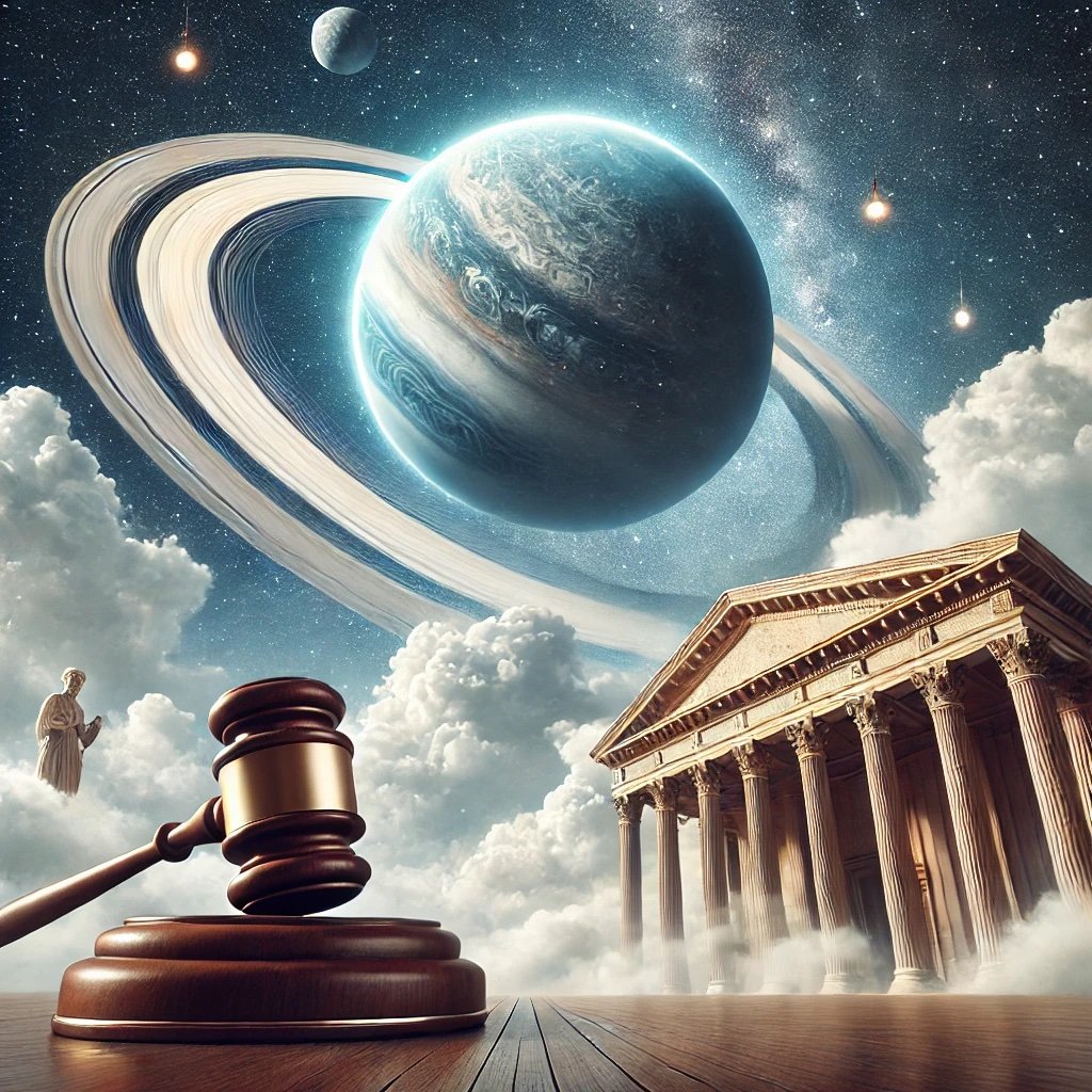 DALL·E 2024-10-30 13.21.37 - Envision a serene sky with fluffy, white clouds as the backdrop. In the center, the planet Saturn, rendered with its iconic rings, appears majestic an.jpg