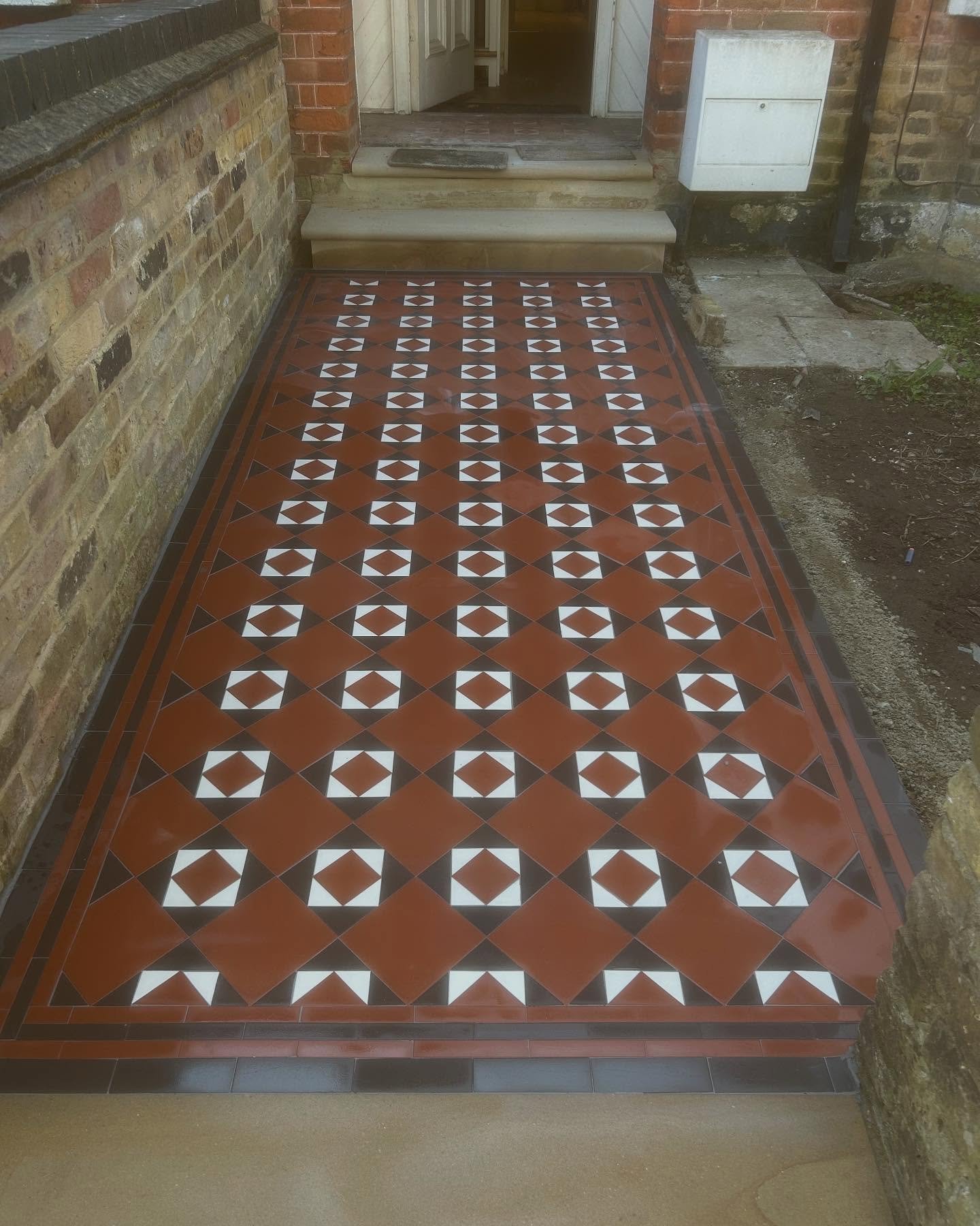 We matched the original design using tiles supplied by @originalstyleuk