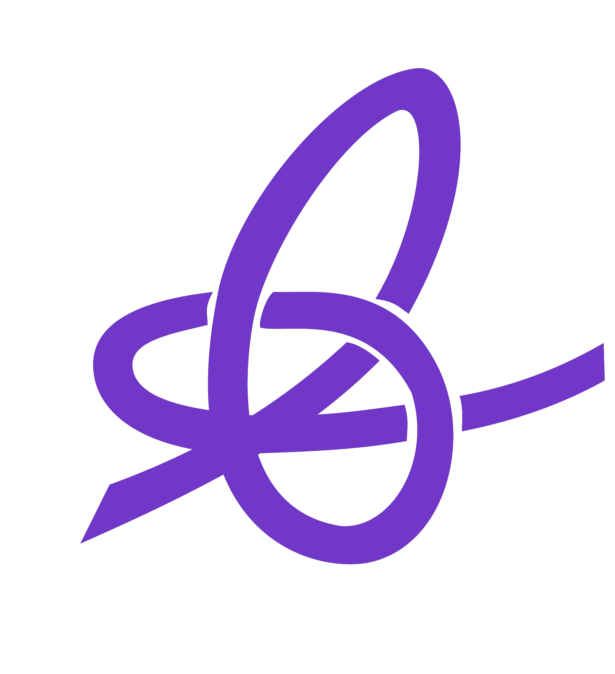 Purple abstract tie knot with loops on a black background.