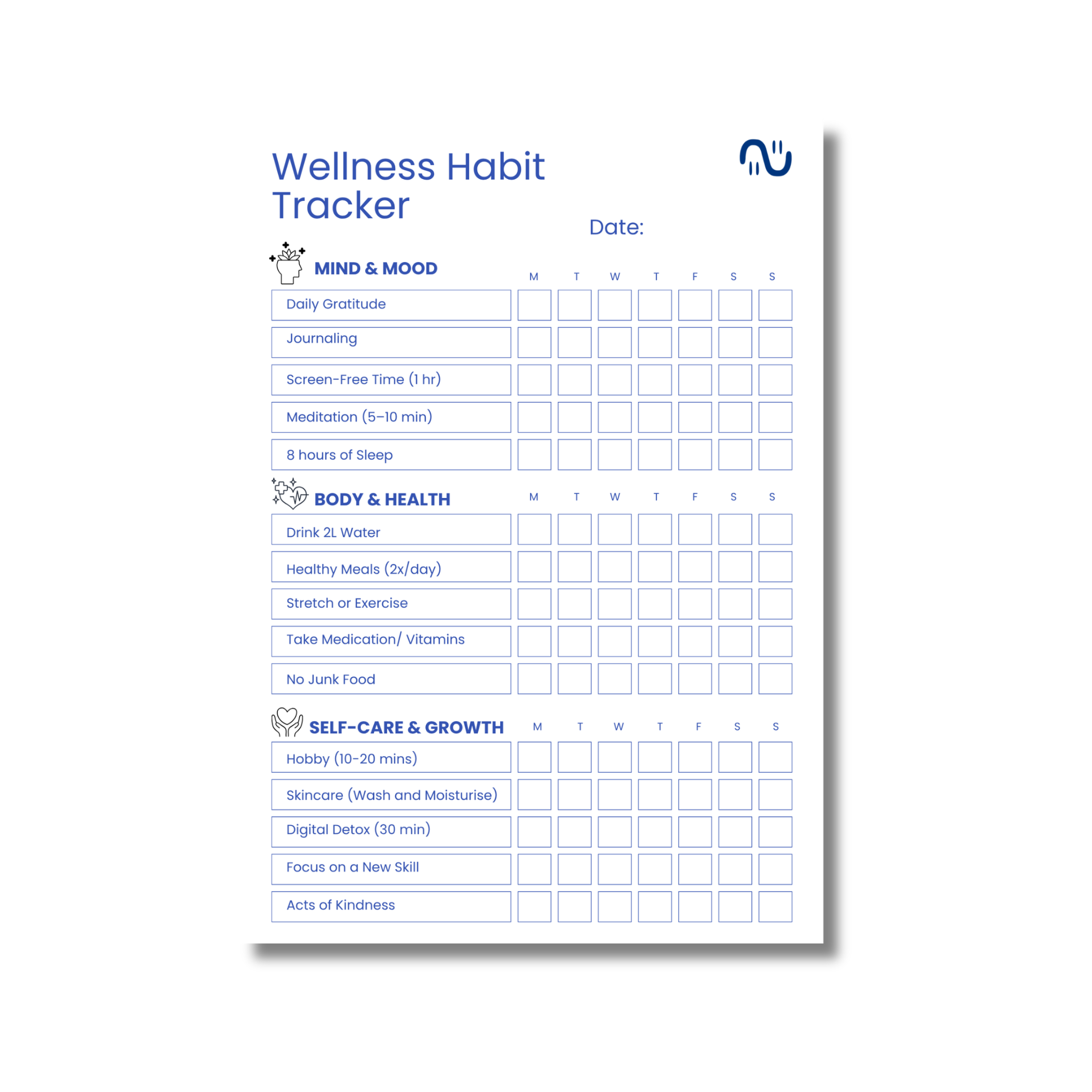 Wellness Habit Tracker (PDF Download)