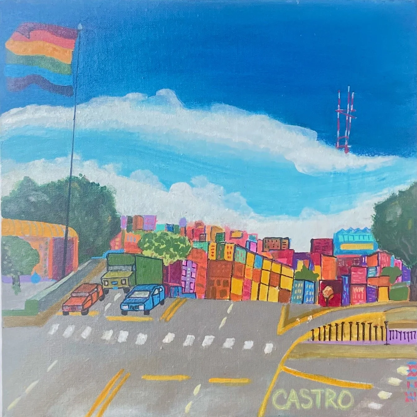 36 Views of Sutro Tower - Castro.
12" x 12" Acrylic on canvas board