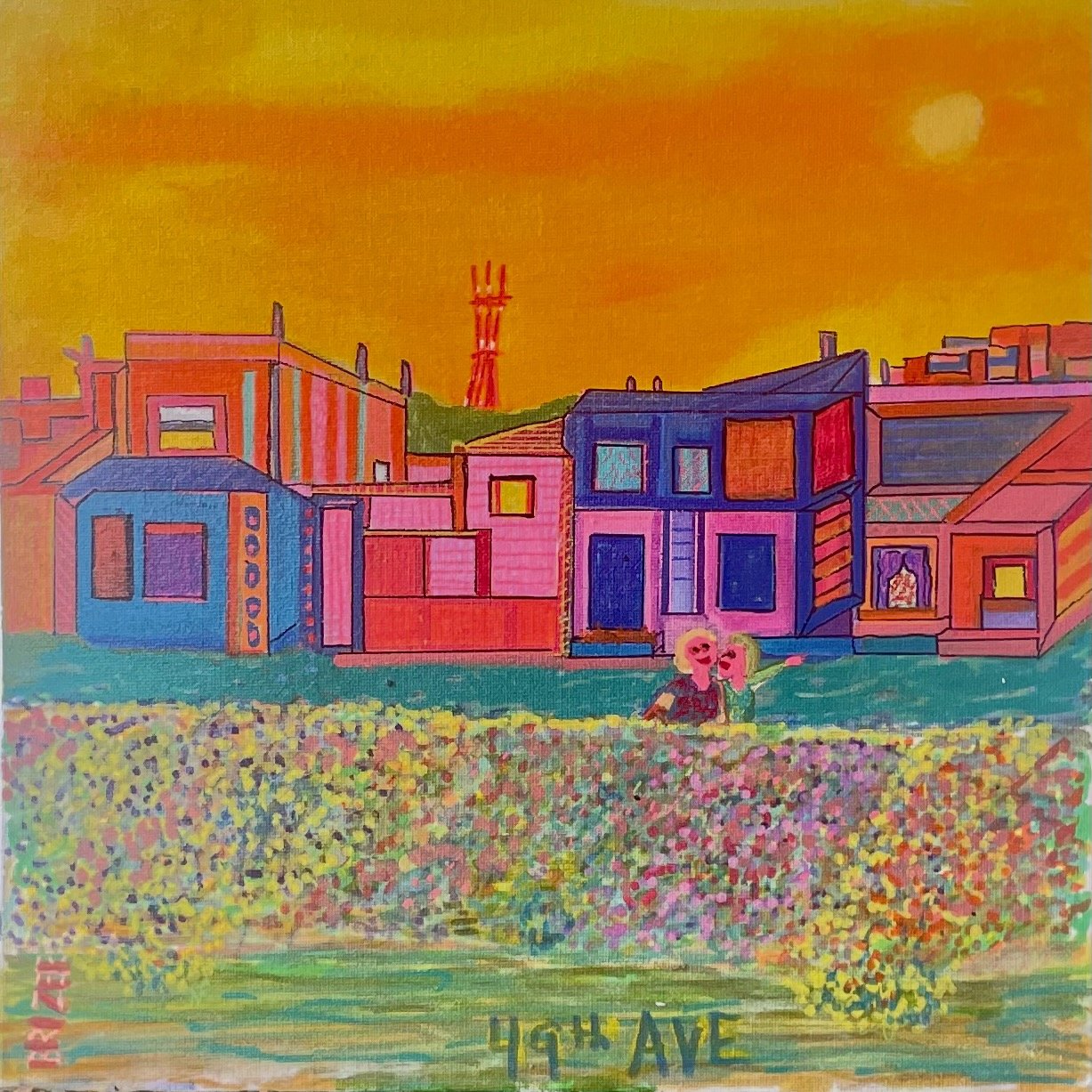 36 Views of Sutro Tower - 49th Ave. 
12" x 12" Acrylic on canvas board