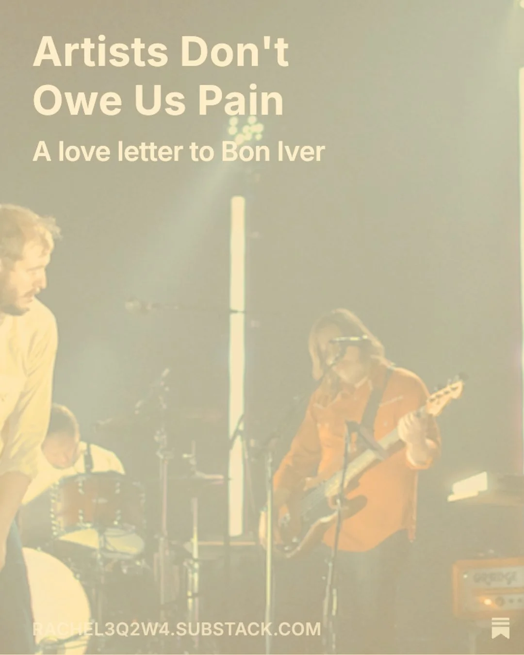 𖤓ARTISTS DON&rsquo;T OWE US PAIN𖤓

For too long, our world has pedastalled the pain of our greatest artists&mdash;martyrs providing us with beautiful creation that has saved so many of us.

But at what cost?

Far too many artists have not been able