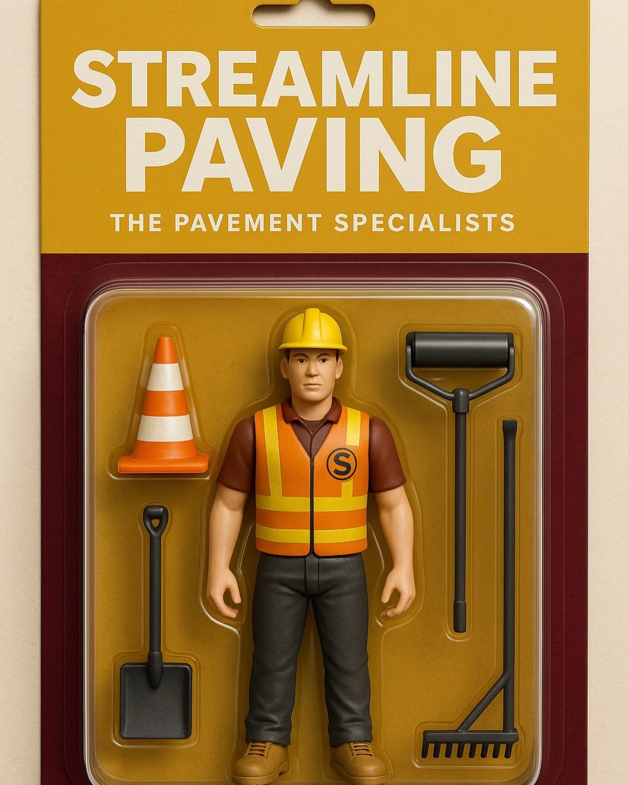 Limited Edition Streamline Action Figure! 🔥Because paving is a superpower. 💪

Complete with all the essentials: safety vest, traffic cone, asphalt roller, and rake&mdash;this figure is ready to hit the job site in style.

#StreamlinePaving #PavingP