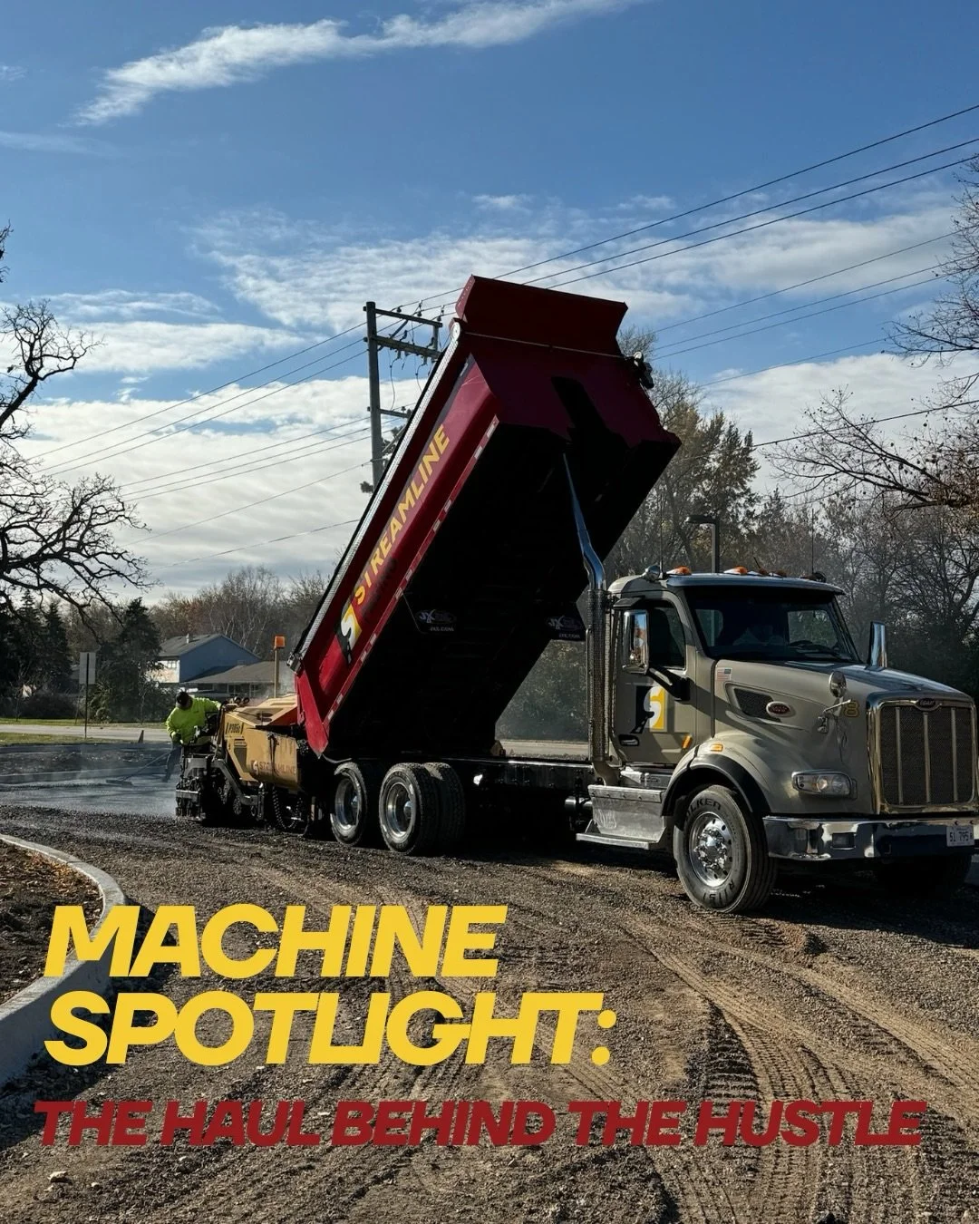 Meet the powerhouse that keeps our crews moving 💪🏽

This high-capacity dump truck delivers hot mix asphalt straight to the paver &mdash; efficiently, safely, and right on schedule. Without it, the job doesn&rsquo;t move.

At Streamline Paving, it&r