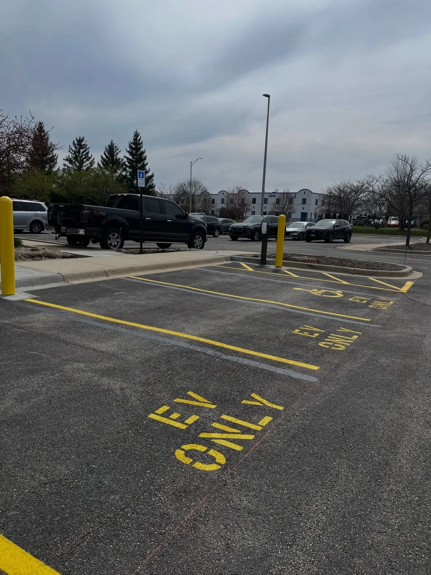 Kicking off the paving season with our first completed job of 2026! For this Naperville job, we striped the stalls and installed the signage for our customer&rsquo;s new charging station installation. 

Excited for everything else to come this paving