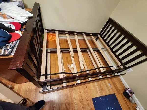 Bed repair - footboard & slacks