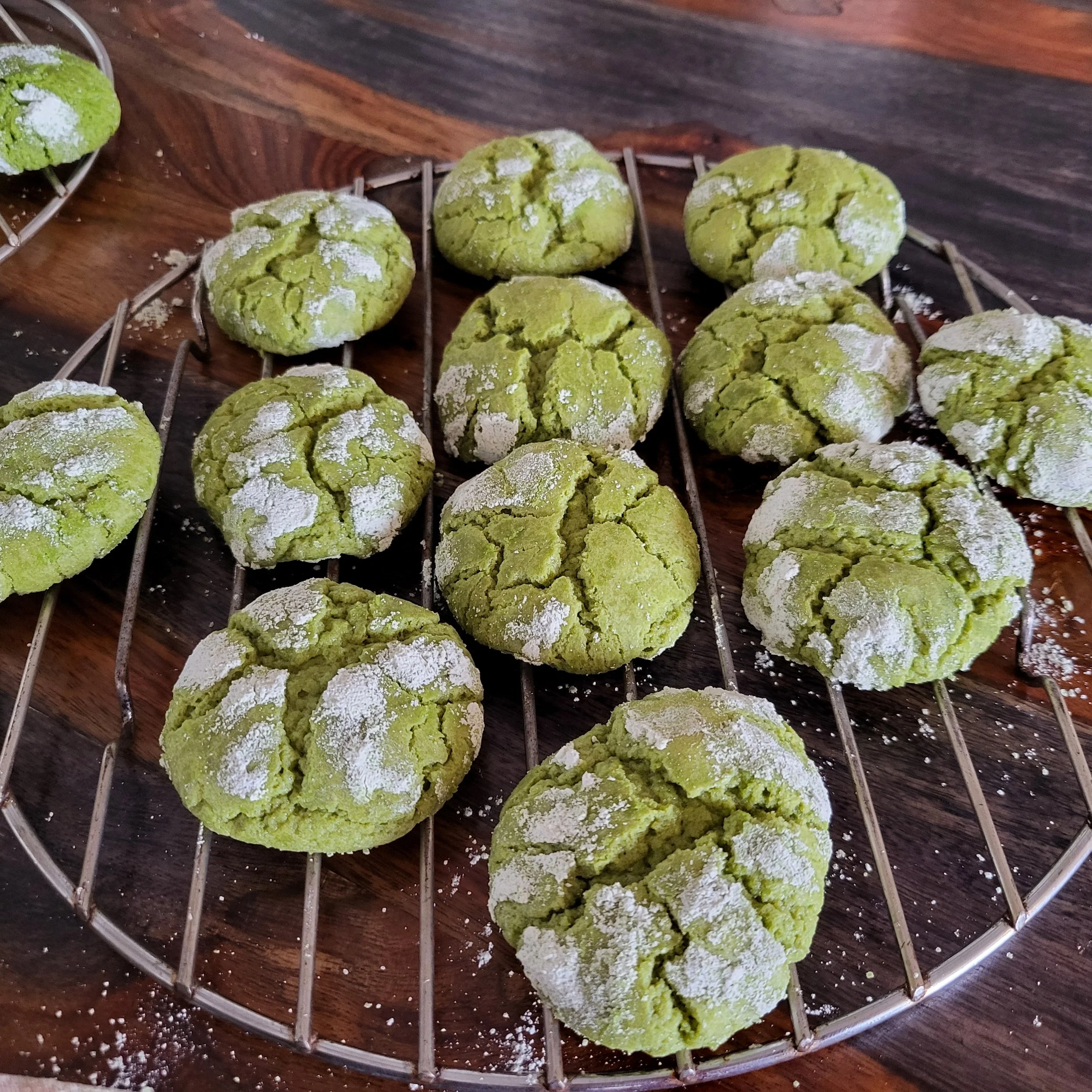 Matcha Crinkle Cookies