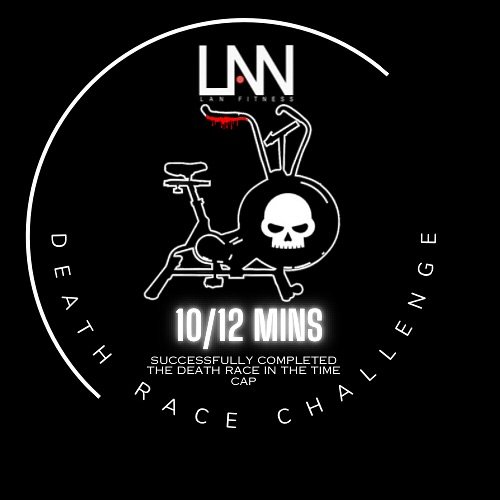 The reaper whispered in my ear while I slept and inspired me to see who truly has the guts to go all out! Finished designing this medal for any of my clients who complete the following challenge

5 Rounds for Time
15/10 calorie Assault Bike
10 Burpee