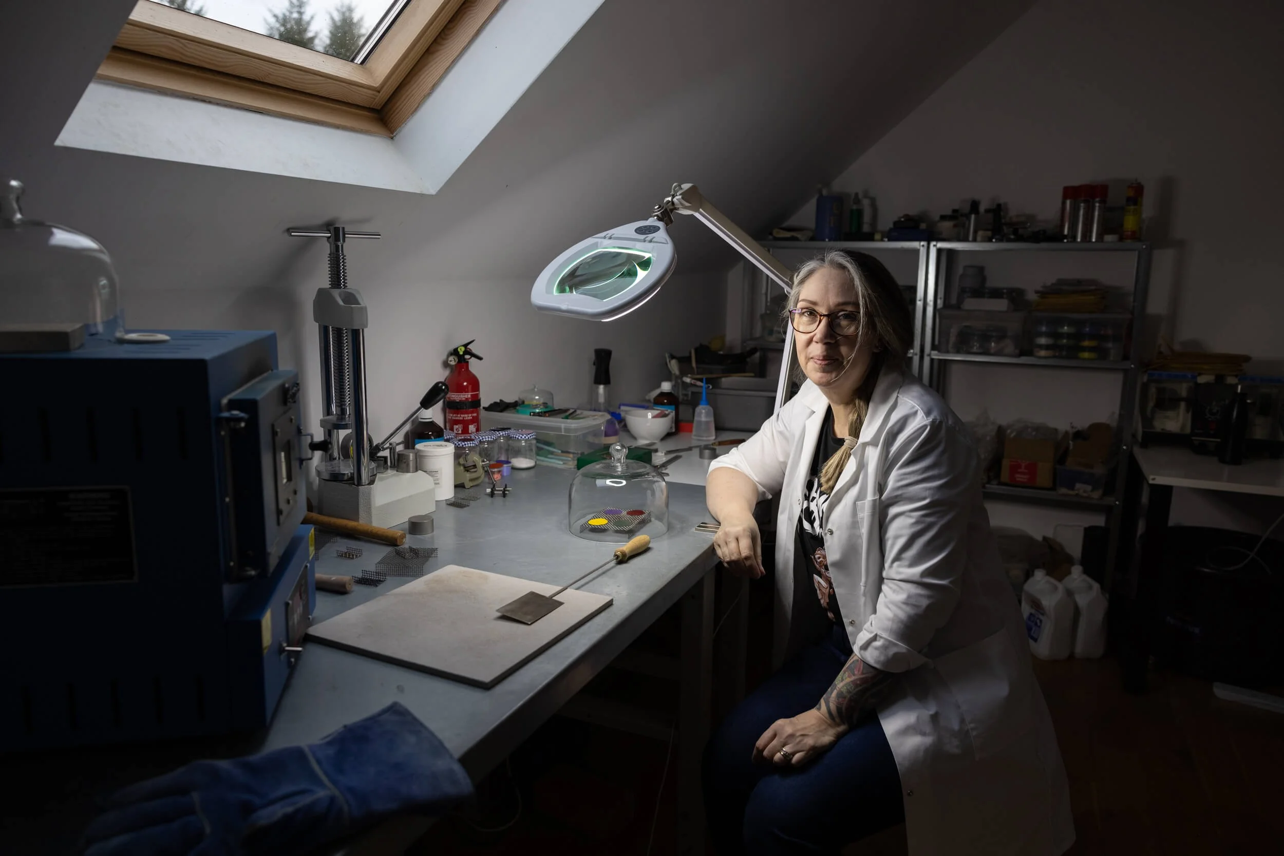 Alison Moriarty in her workshop in Co.Clare Ireland