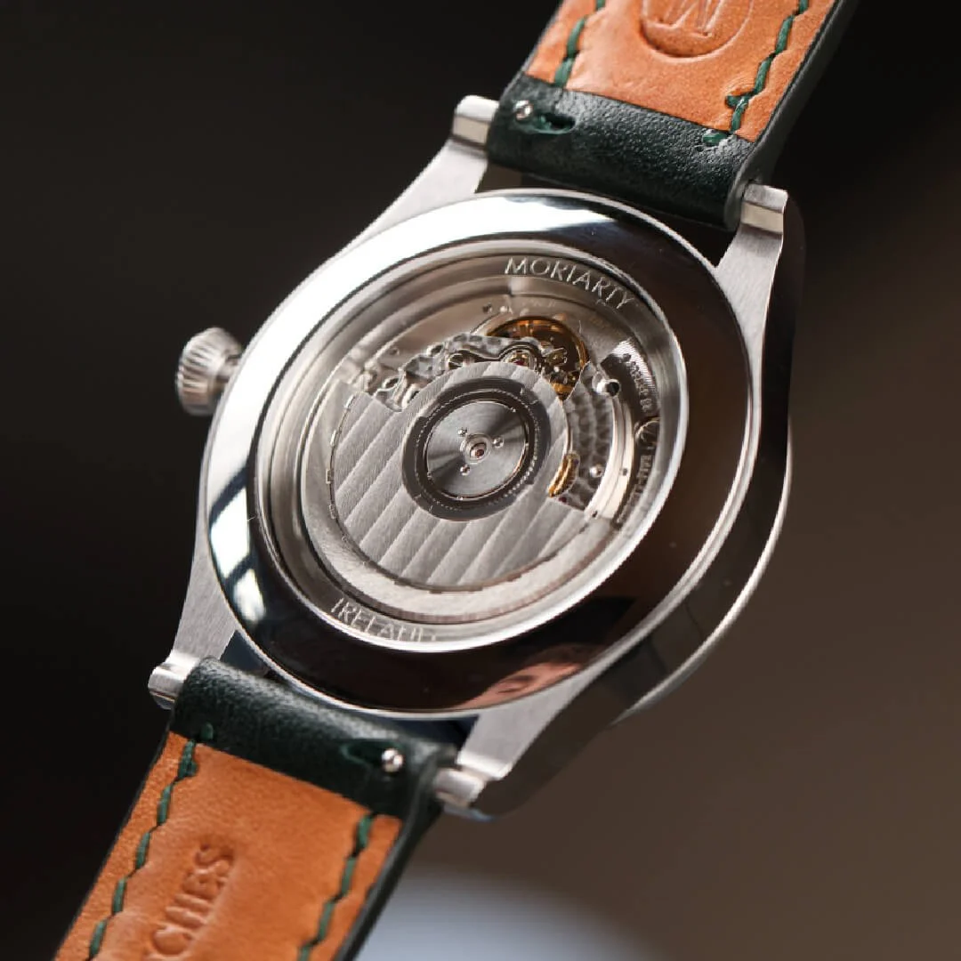 Moriarty watches uses premium sellita movements in the watches and are regulated to thec finest levels to give there clients a high degree of acuracy in a mechanical movement