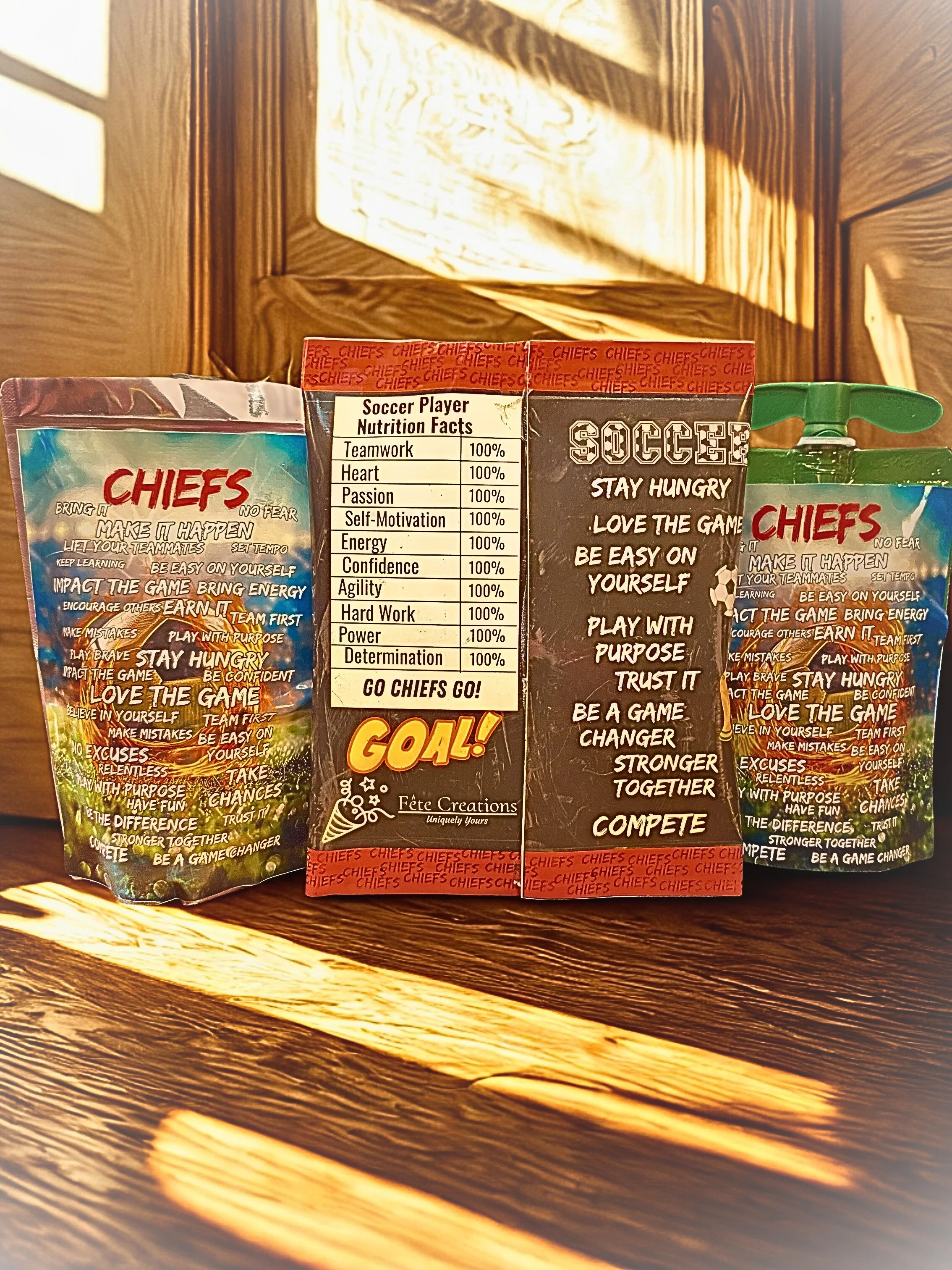 CYSC Chiefs Soccer Treats (Back) - Keebler cookies, Caprisuns, and Gogo Squeeze