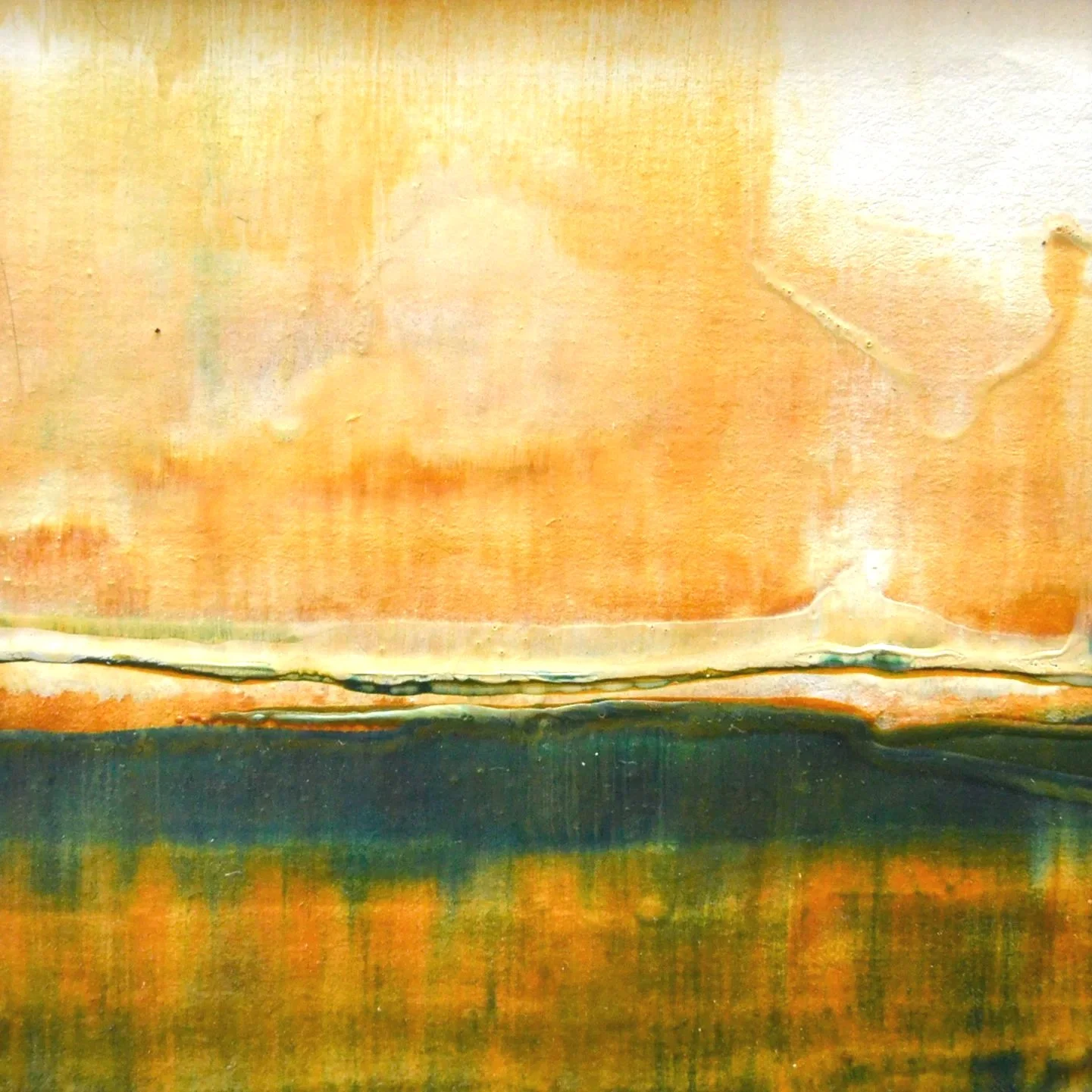 6x6 encaustic monotype on paper