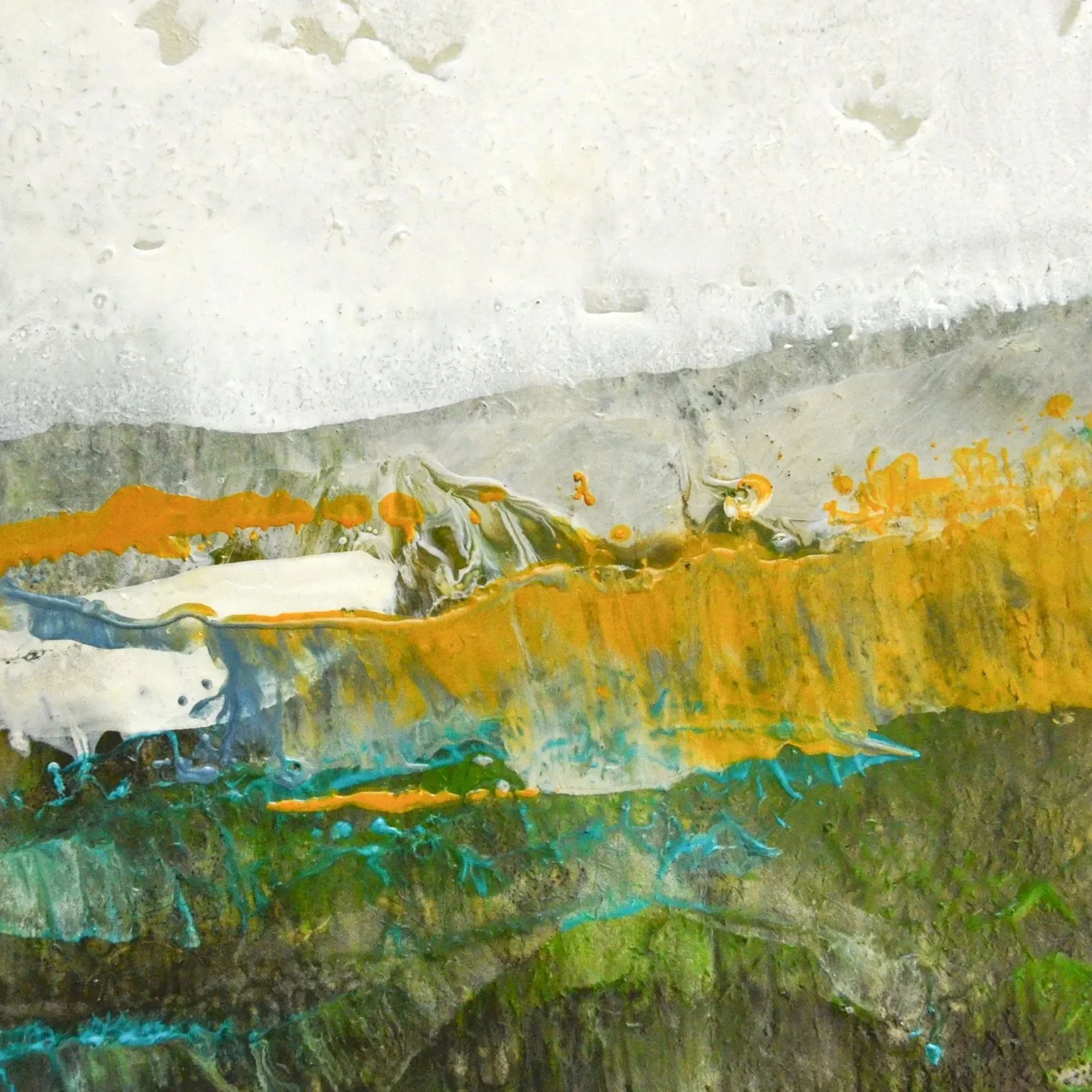 8x8 encaustic monotype on paper