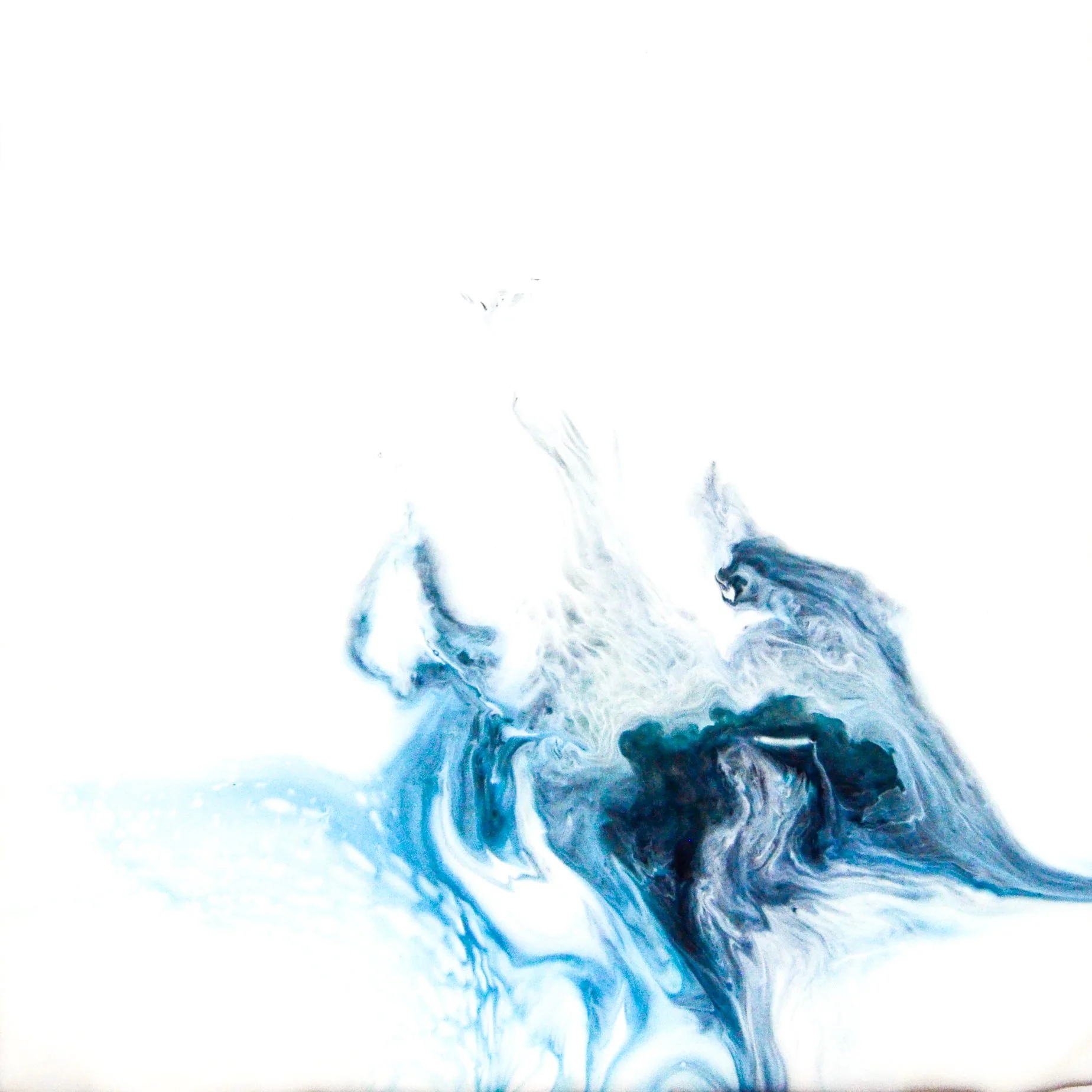 8x8 Encaustic Monotype on wooden cradle. Fluidity Series