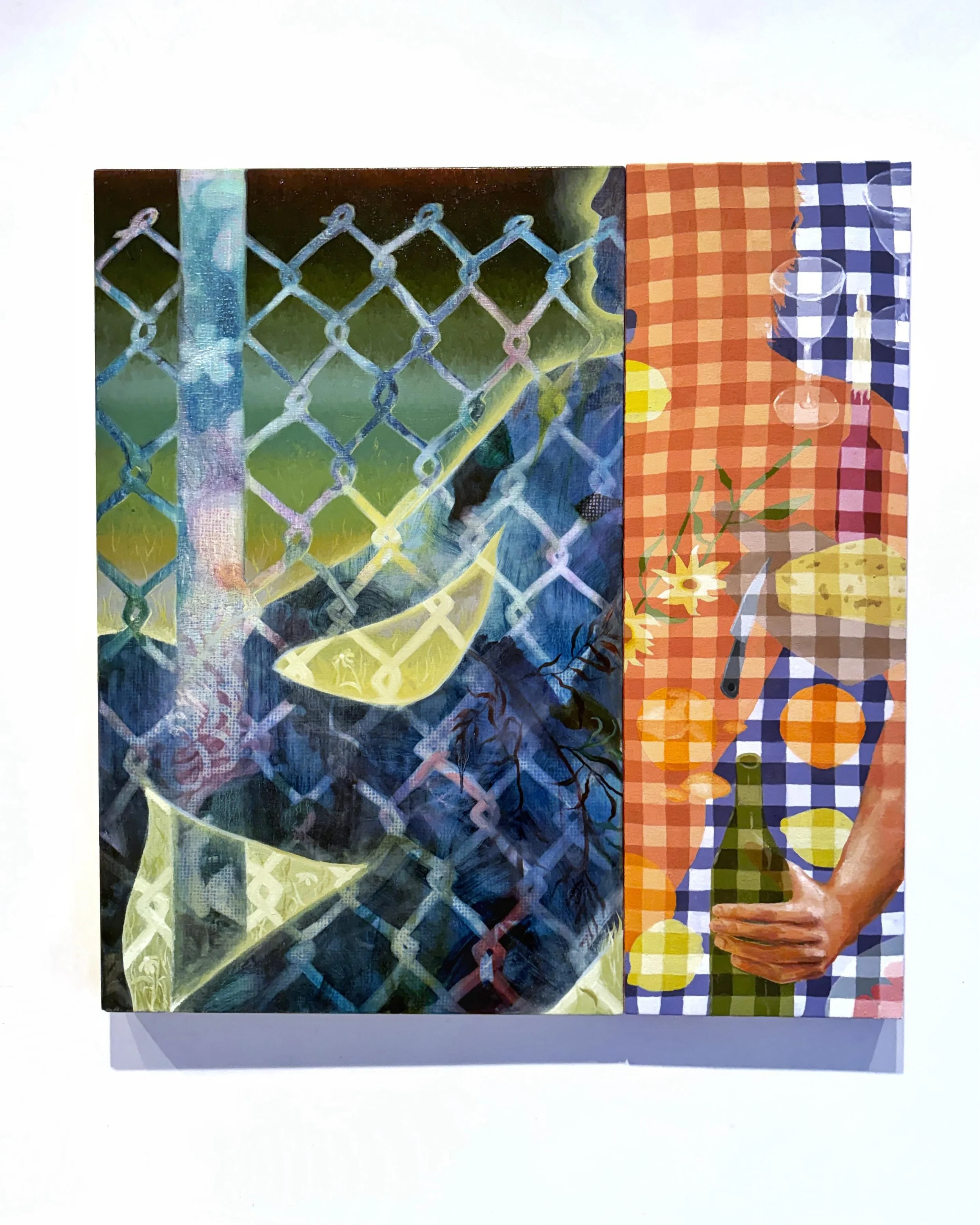 Anonymous Picnic 
38x40&rdquo; 
oil on canvas and picnic blanket

On view @machineswithmagnetsvenue until June 25th 

Closing reception for Light as a Feather, Stiff as a Board on June 25th 6-9pm (400 Main St. Pawtucket, RI)
