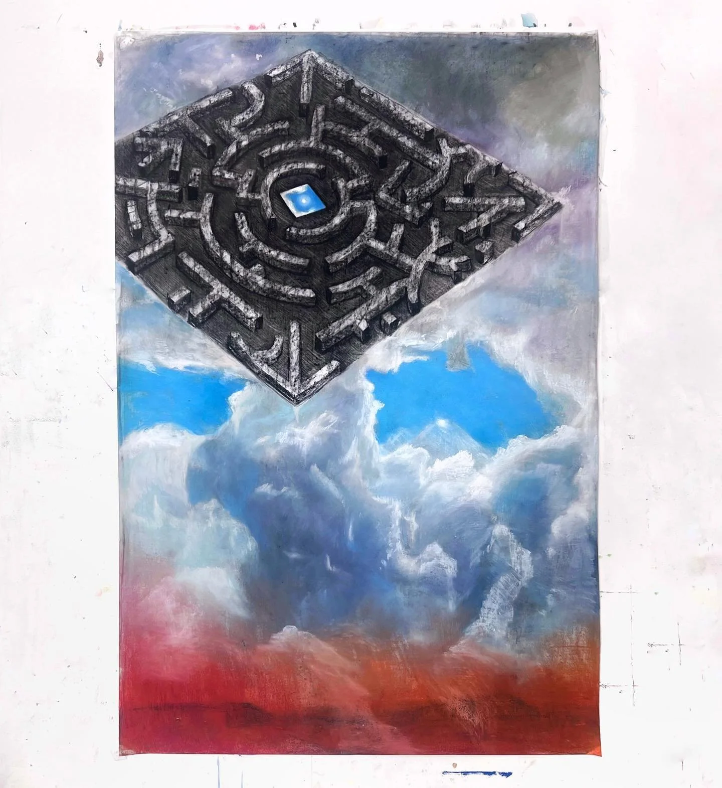 inside it&rsquo;s orbits 
40x60&rdquo; 
Pastel on Paper