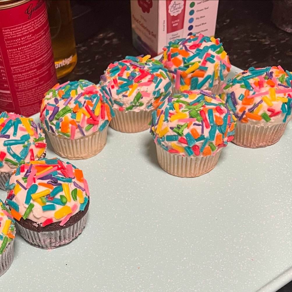 I wish i had taken more than this single in-progress photo, but I’m pretty pleased with how my first attempt at homemade sprinkles turned out. They’re a little chunky, but with some smaller piping tips and a couple more tries….