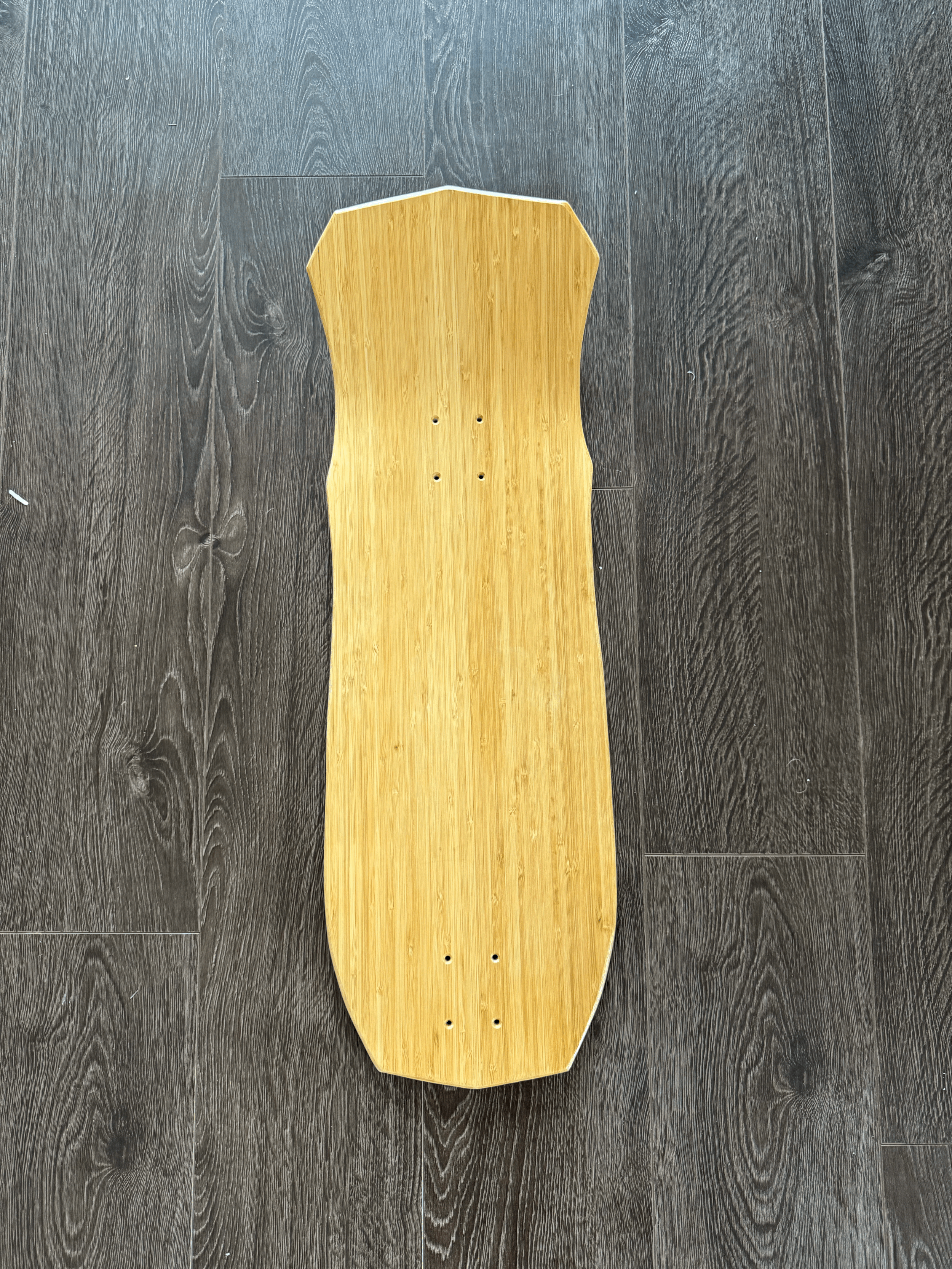 bamboo, maple, fiberglass skateboard