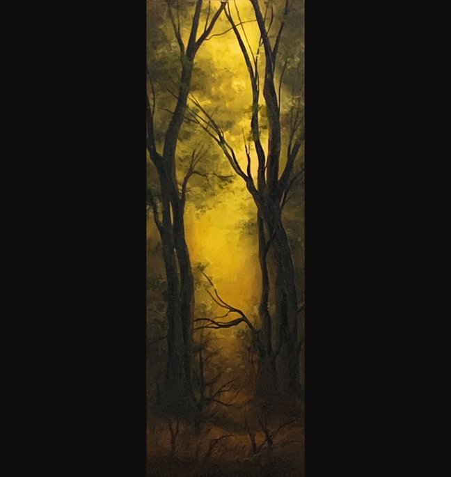 Follow the Ancient Paths (You will find Soul Rest), 4x12, Jeremiah 6:16, Oil on gessboard