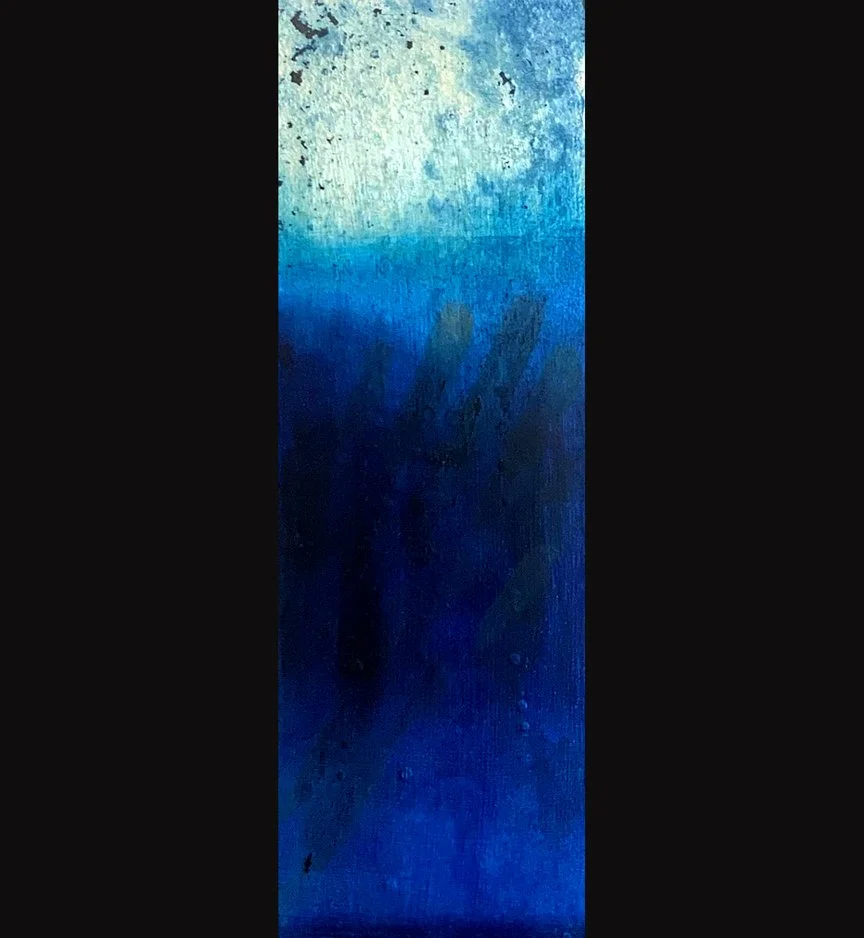 Jeremiah Do Not Pray for Them, 4x12, Jeremiah 14:11, White Gold Leaf with patina and oil on gessoboard