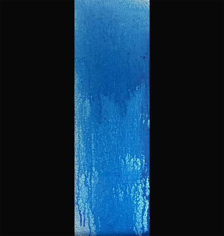 Jeremiah's Tears 5, 4x12, Jeremiah 10:19, White Gold Leaf with patina on gessboard