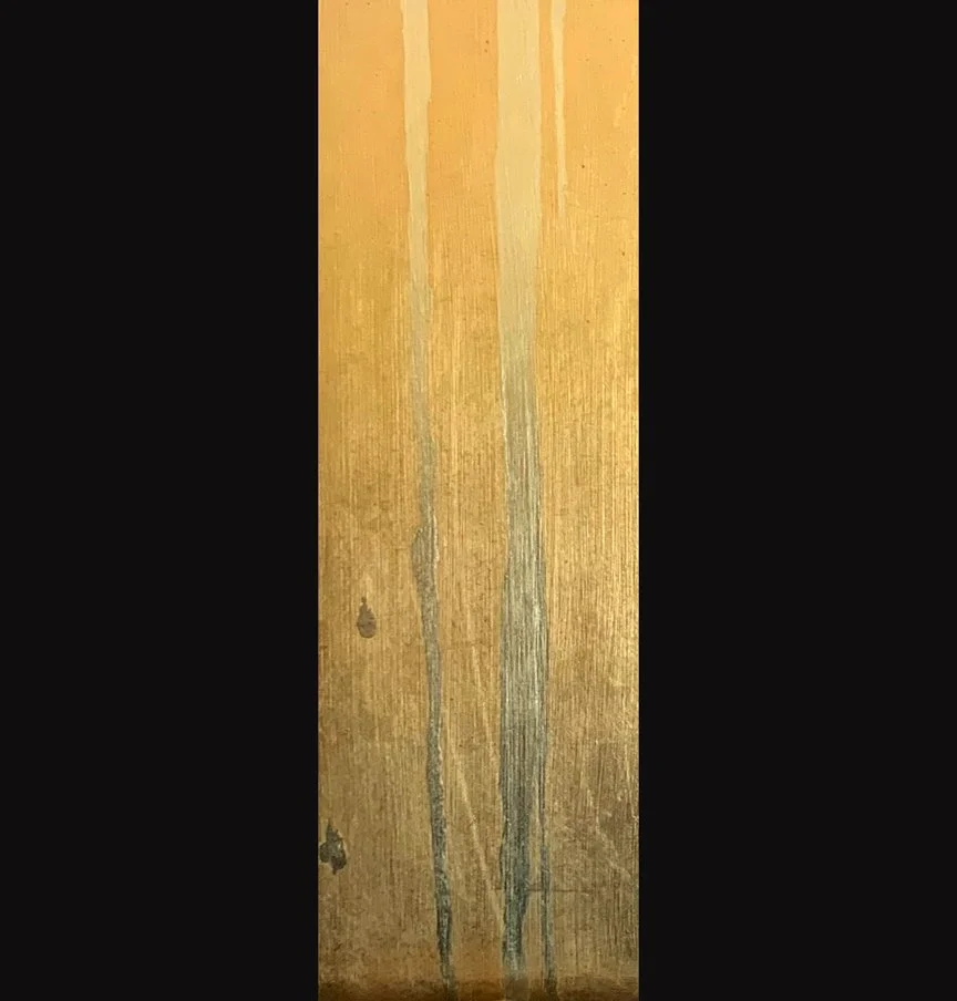 God Weeps 2 (For Moab, the gentiles), 4x12, Jeremiah 48:31, 23k Gold Leaf and 18k Gold Leaf on Gessoboard