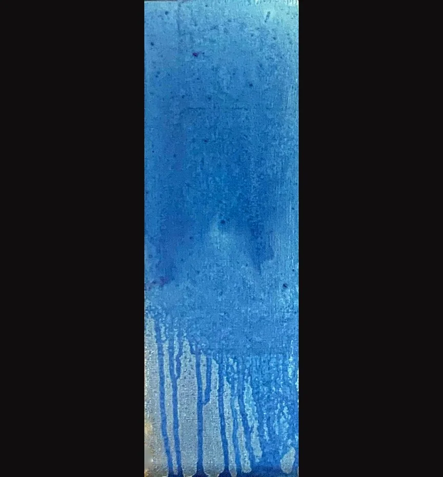 Jeremiah's Tears 3, 4x12, Jeremiah 9:1, White Gold Leaf with Patina on gessoboard