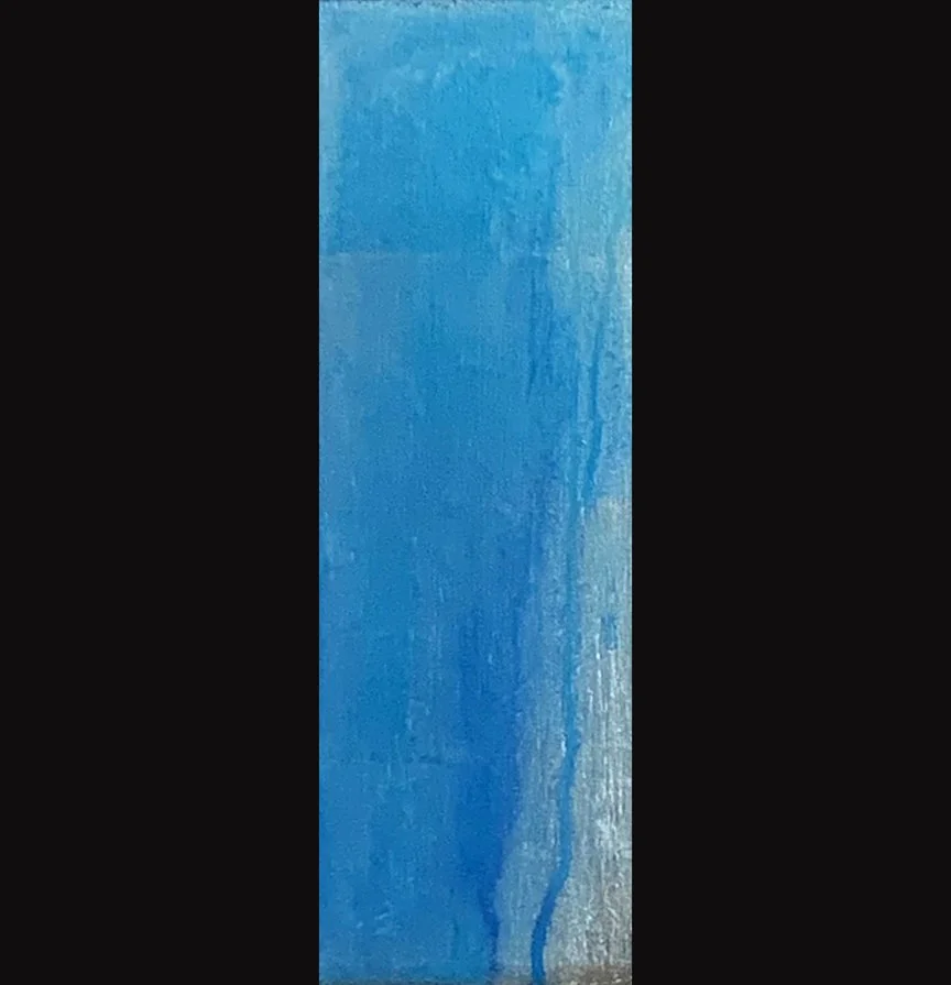 Jeremiah's Tears 6, 4x12, Jeremiah 20:18, White Gold leaf with patina on gessoboard