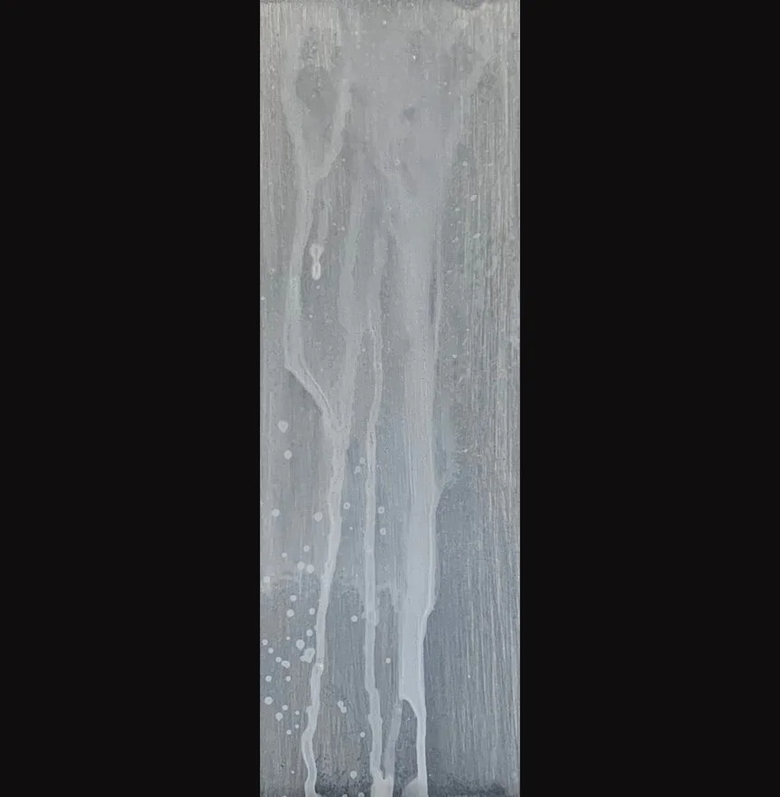 God Says Weep for Babylon (for your enemy), 4x12, Jeremiah 51:8, White Stain with Silver on gessoboard