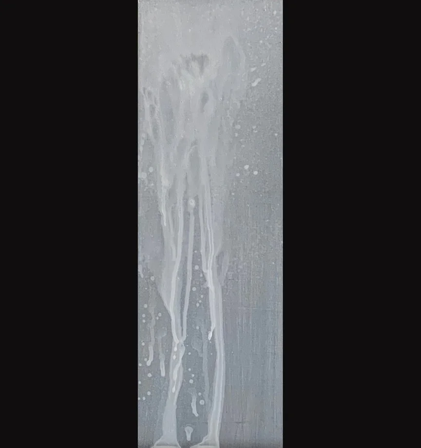 God Says Weep (gentiles for your loss), 4x12, Jeremiah 49:3, White Stain with Silver on gessoboard