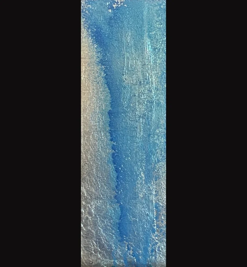 Jeremiah's Tears 1, 4x12, Jeremiah 4:19-22, White Gold Leaf with Patina on Gessoboard