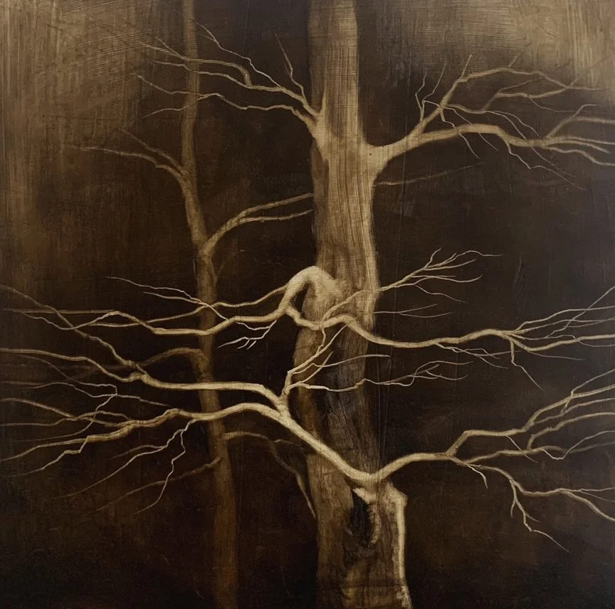 Reaching for the Light, 12x12, Oil on wood panel