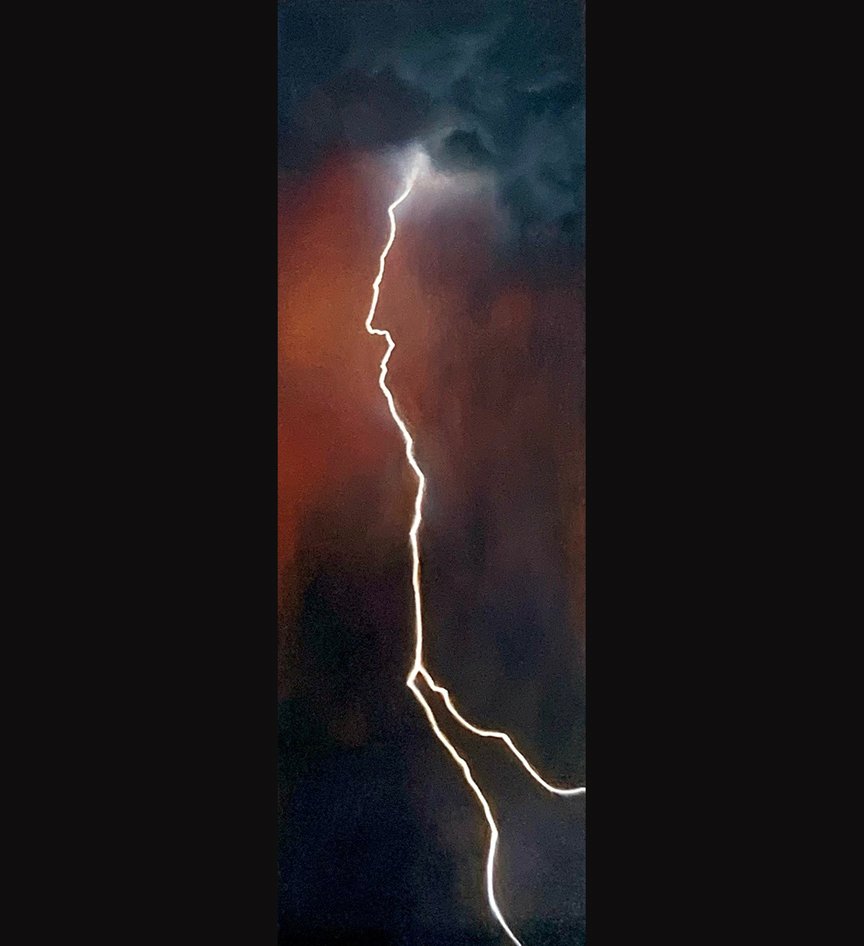 God's Anger like a Storm, 4x12, Jeremiah 23:19, Oil on gessoboard