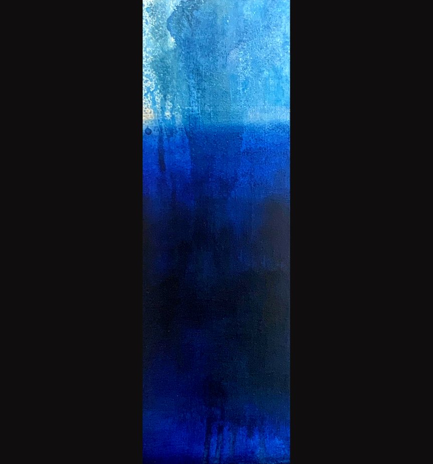 Jeremiah, Do Not Weep nor Pray for Them, 4x12, Jeremiah 7:16, White Gold leaf with patina and oils on Gessoboard