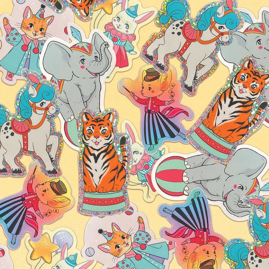 Circus Animal Vinyl Stickers